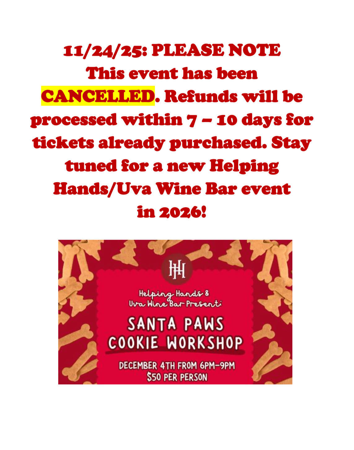 Campaign cover image for SANTA PAWS COOKIE WORKSHOP, Thursday, December 4th