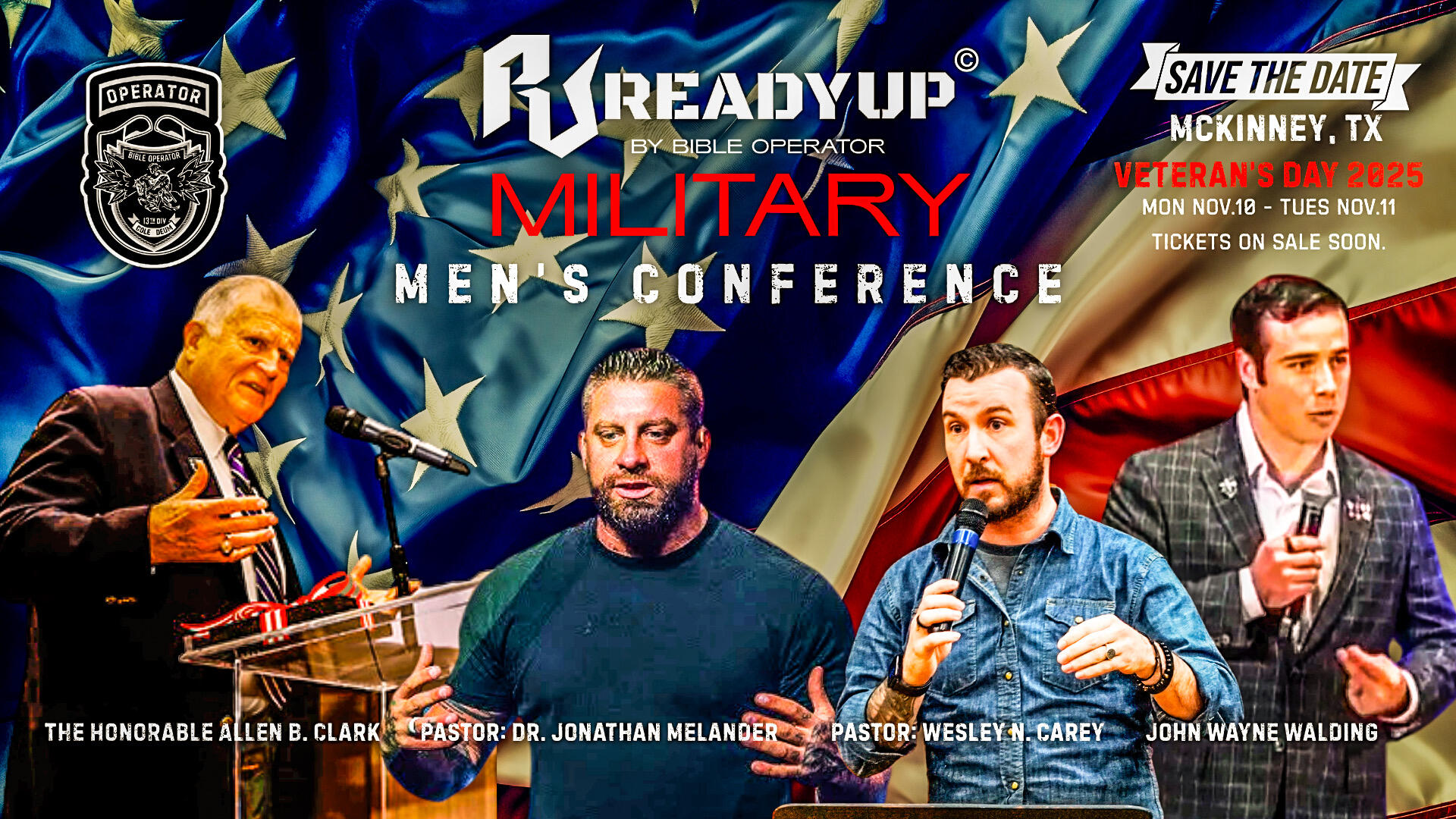Campaign cover image for READY UP: MILITARY MEN'S CONFERENCE – VETERANS DAY 2025