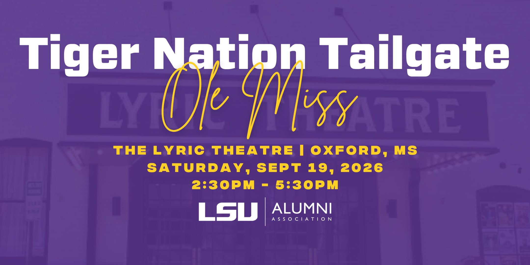 Campaign cover image for LSU Tiger Nation Tailgate Ole Miss