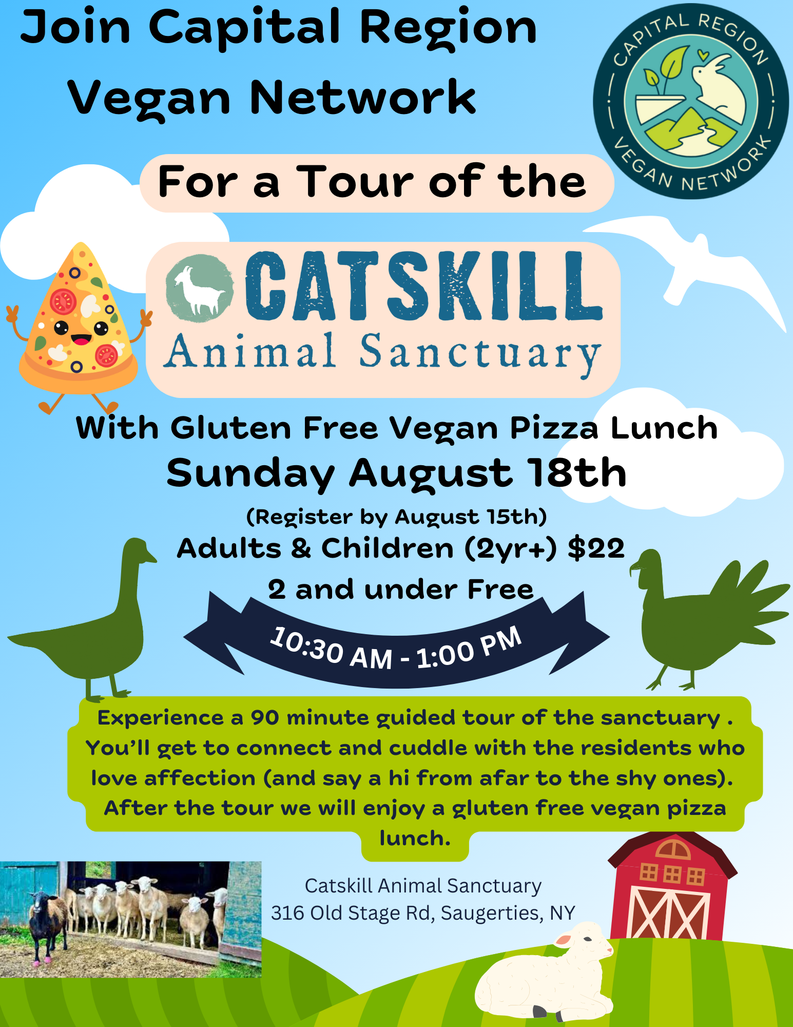 Campaign cover image for Catskill Animal Sanctuary Tour and Pizza Lunch
