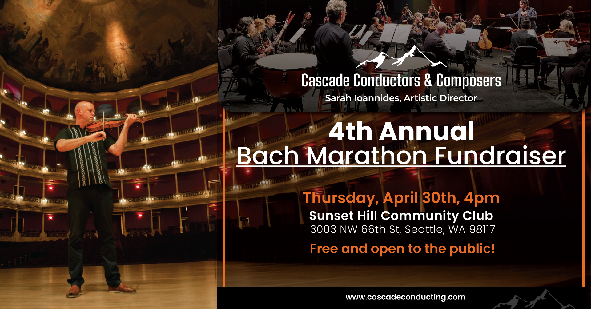 Campaign cover image for The 4th Annual Cascade Bach Marathon Fundraiser