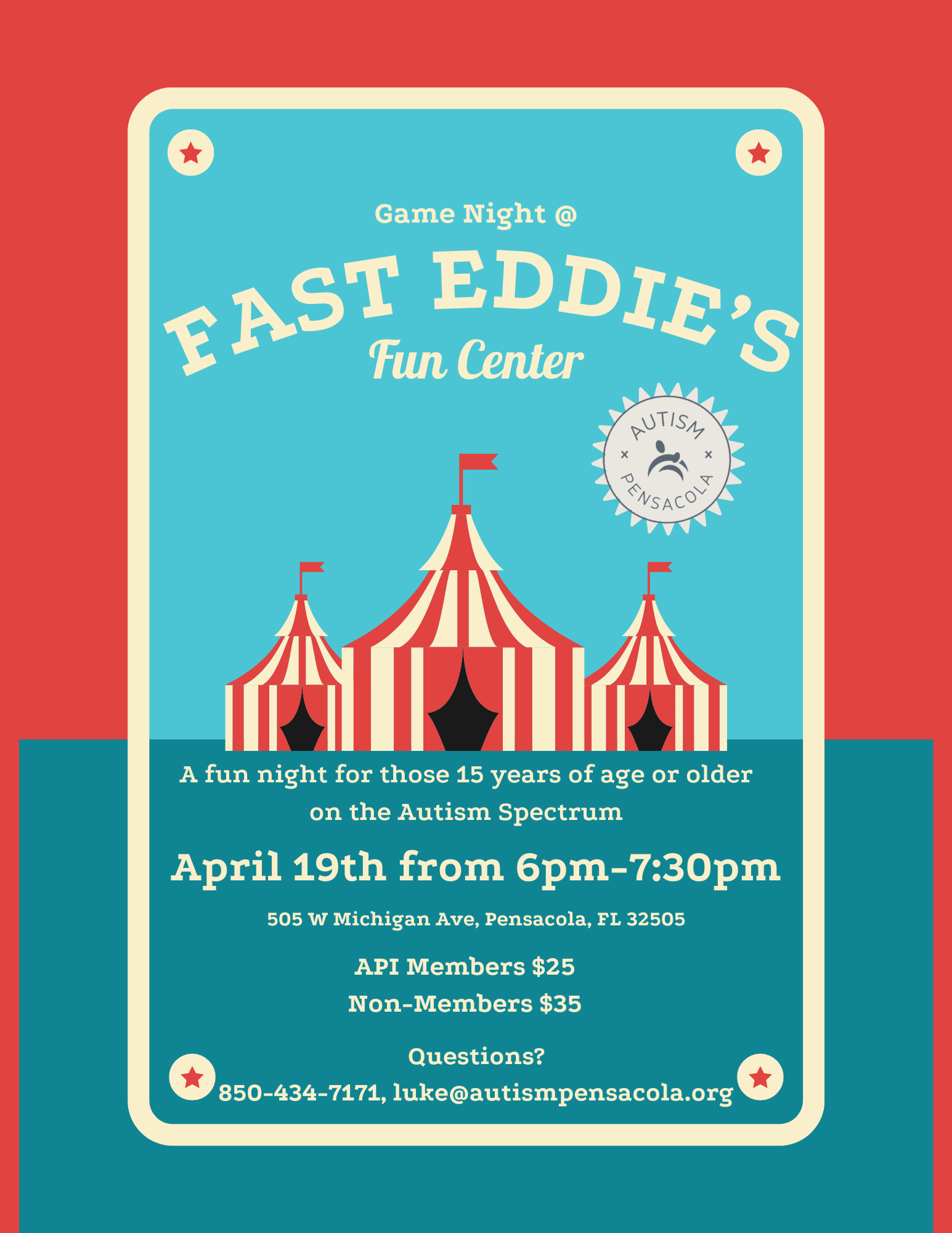 Campaign cover image for Game Night @ Fast Eddie's Fun Center ~ Social Saturday April 2025