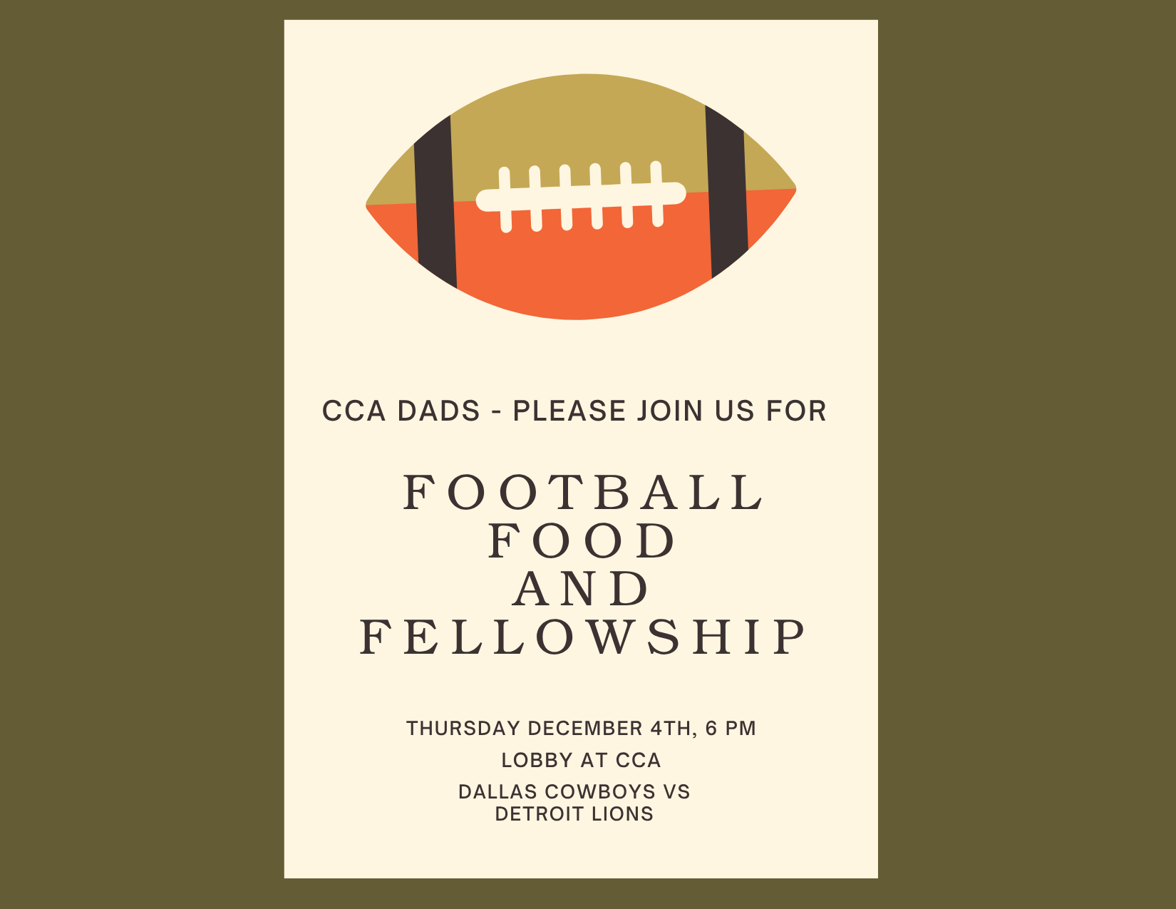 Campaign cover image for Dad's Night Out - Football and Fellowship