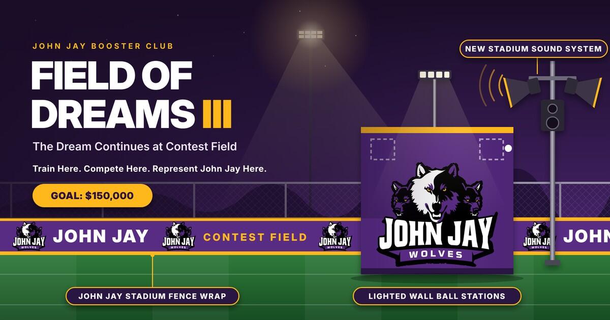 Field of Dreams III at Contest Field: lighted wall ball stations, new stadium sound system and John Jay fence wrap