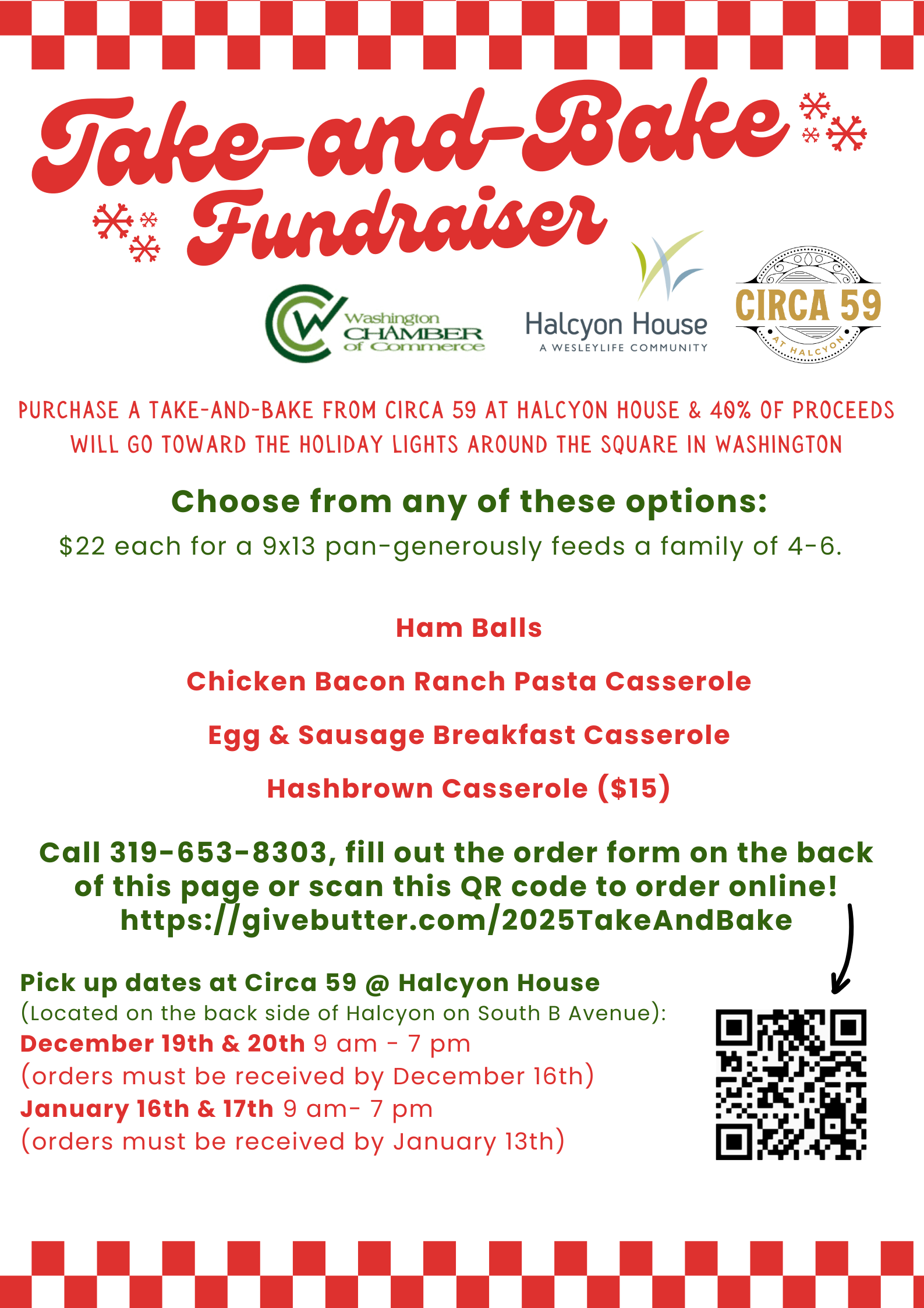 Campaign cover image for Holiday Lights Take-and-Bake Fundraiser