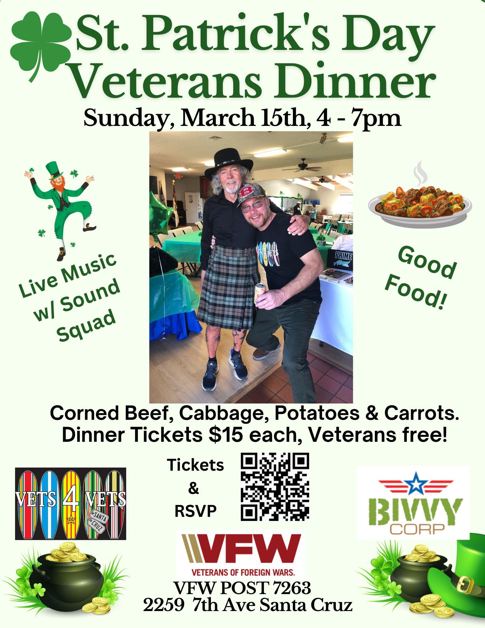 Campaign cover image for St Patrick's Veteran's Dinner