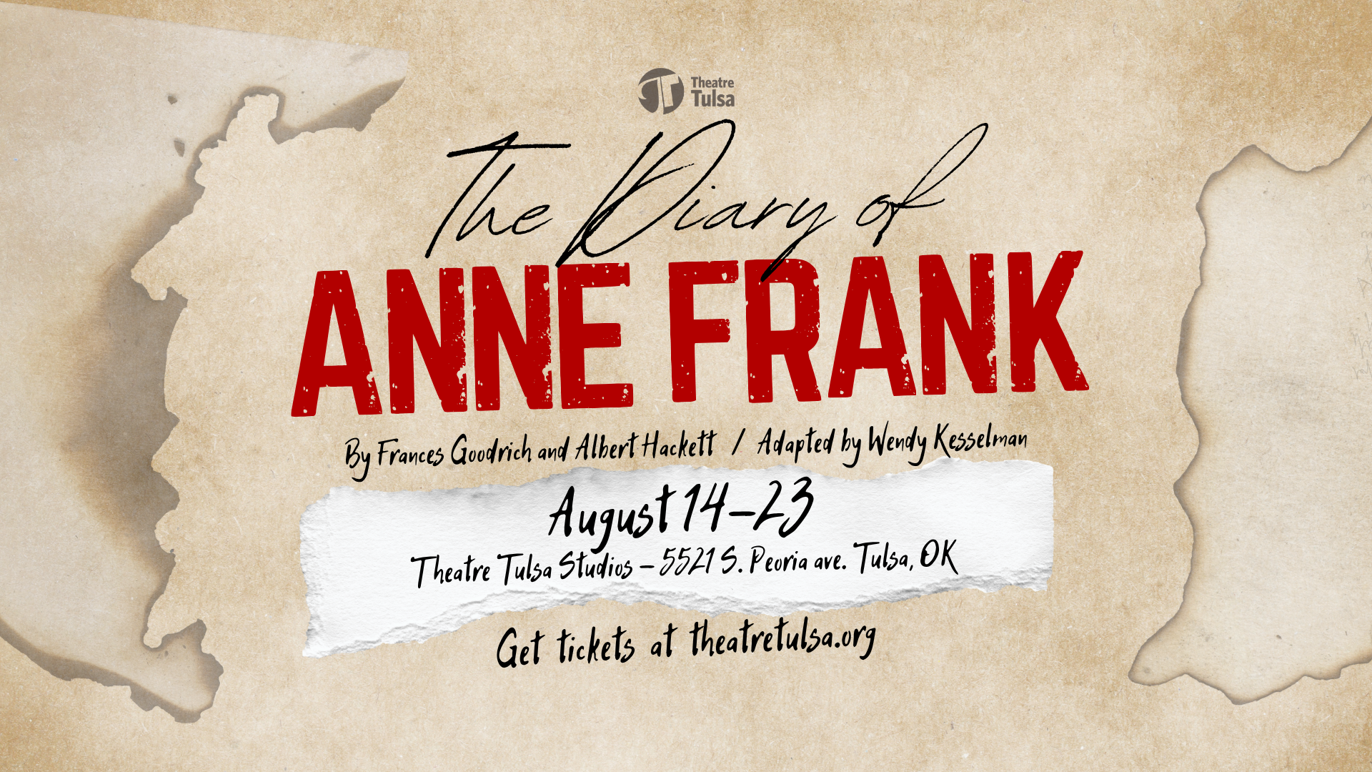 Campaign cover image for The Diary of Anne Frank, presented by Theatre Tulsa