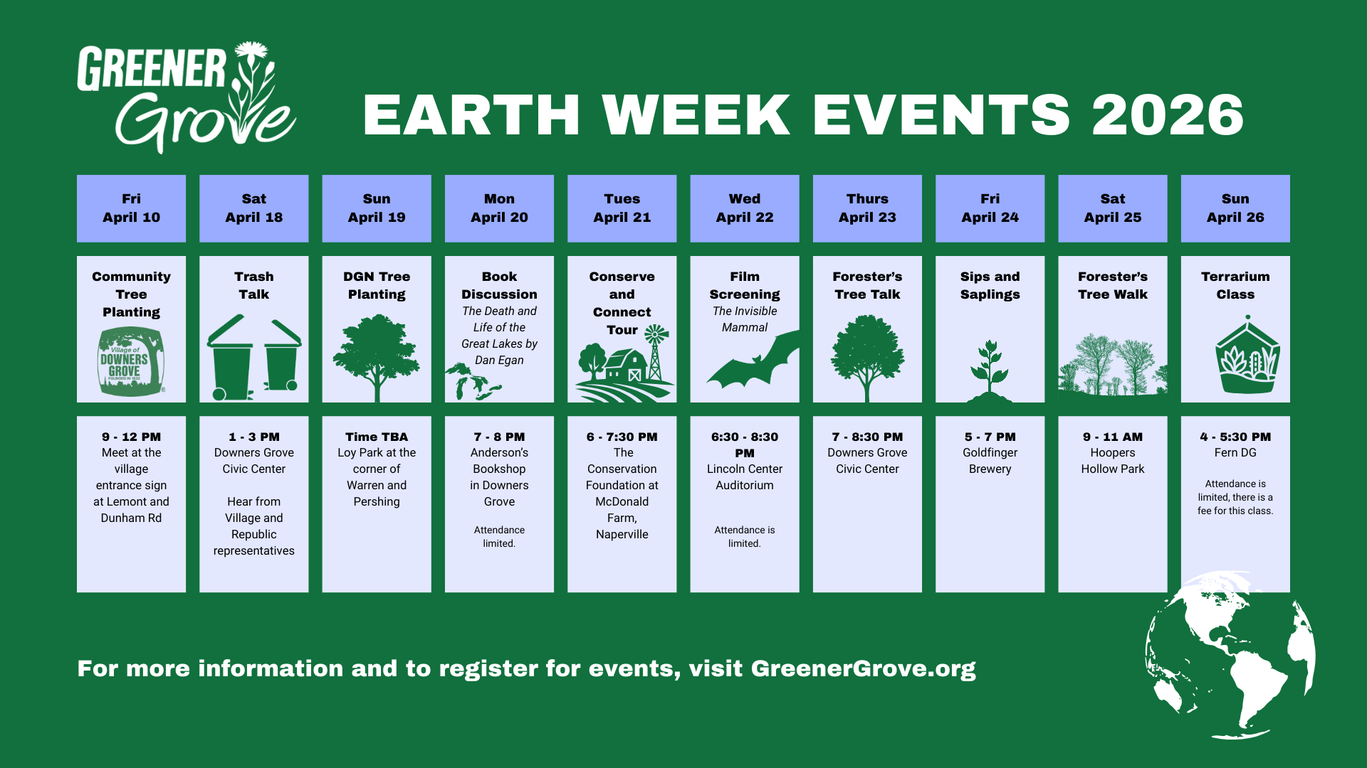 Campaign cover image for Greener Grove Earth Week Events 2026