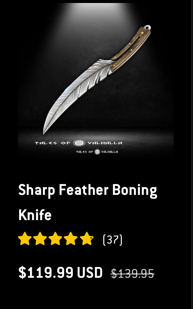 Campaign cover image for Tales of Valhalla Feather Boning Knife