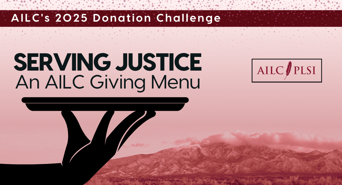 Campaign cover image for Serving Justice: AILC Giving Menu