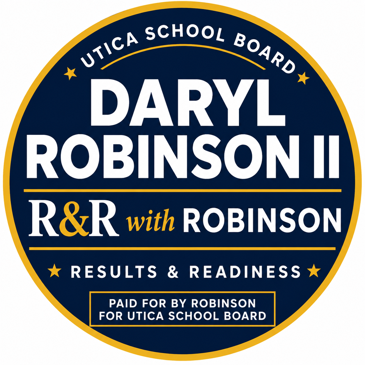 Campaign cover for Robinson for Utica School Board November 2026