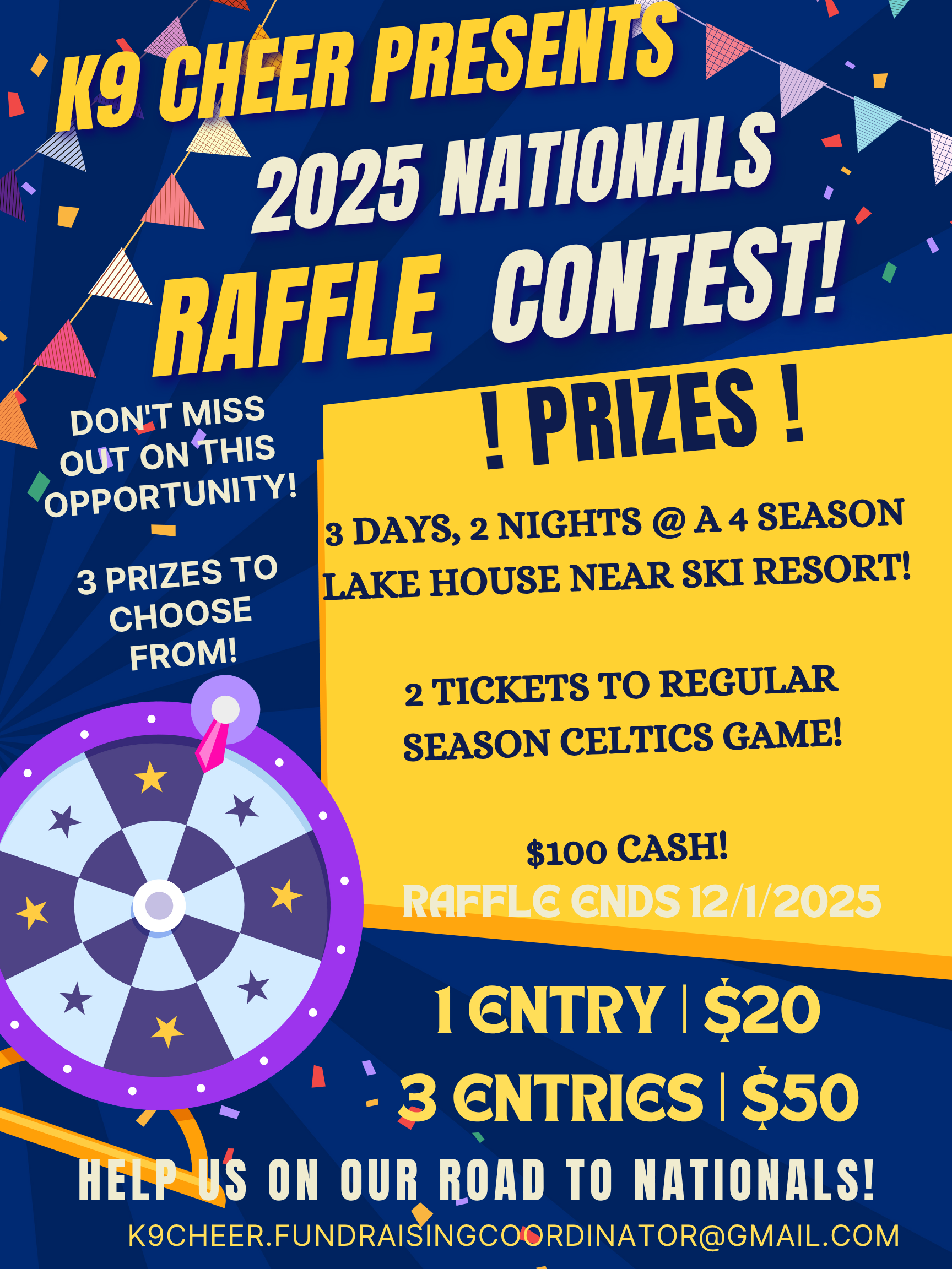 Cheering Raffles Nationals Raffle Contest | K9 cheer