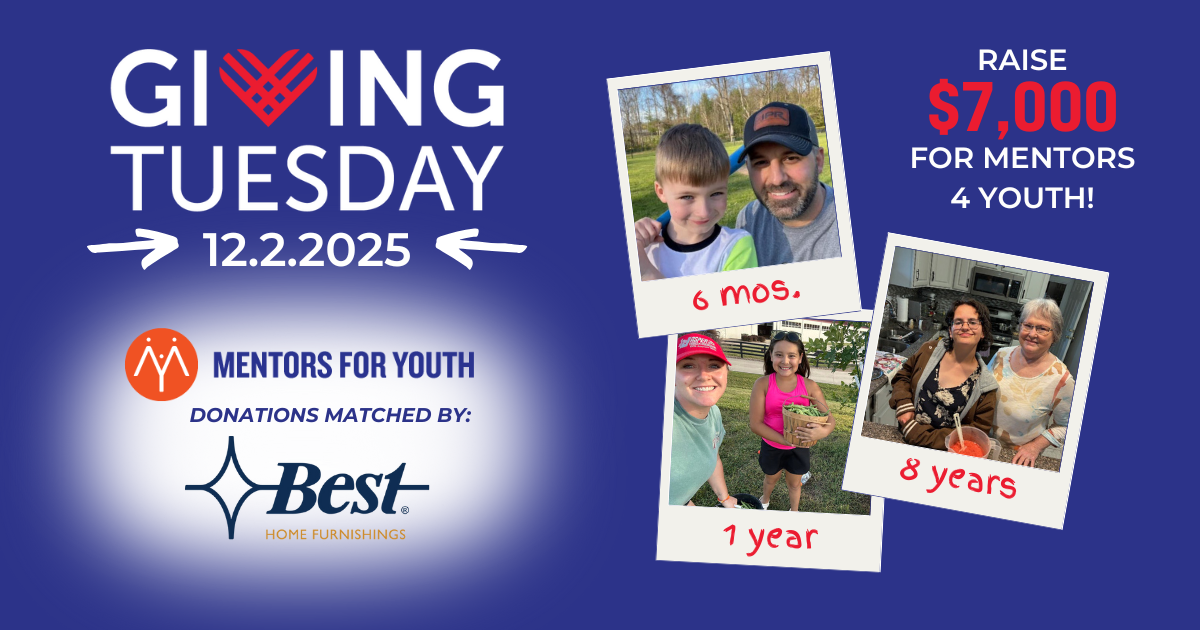 Campaign cover image for Mentors for Youth #GivingTuesday 2025- Sponsored By BEST HOME FURNISHINGS!