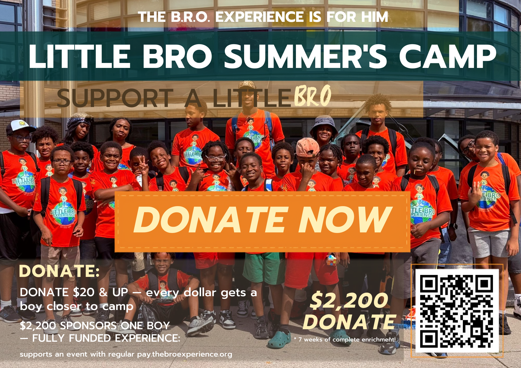 Campaign cover image for 45 Boys, One Summer: The Little BRO Camp Fund
