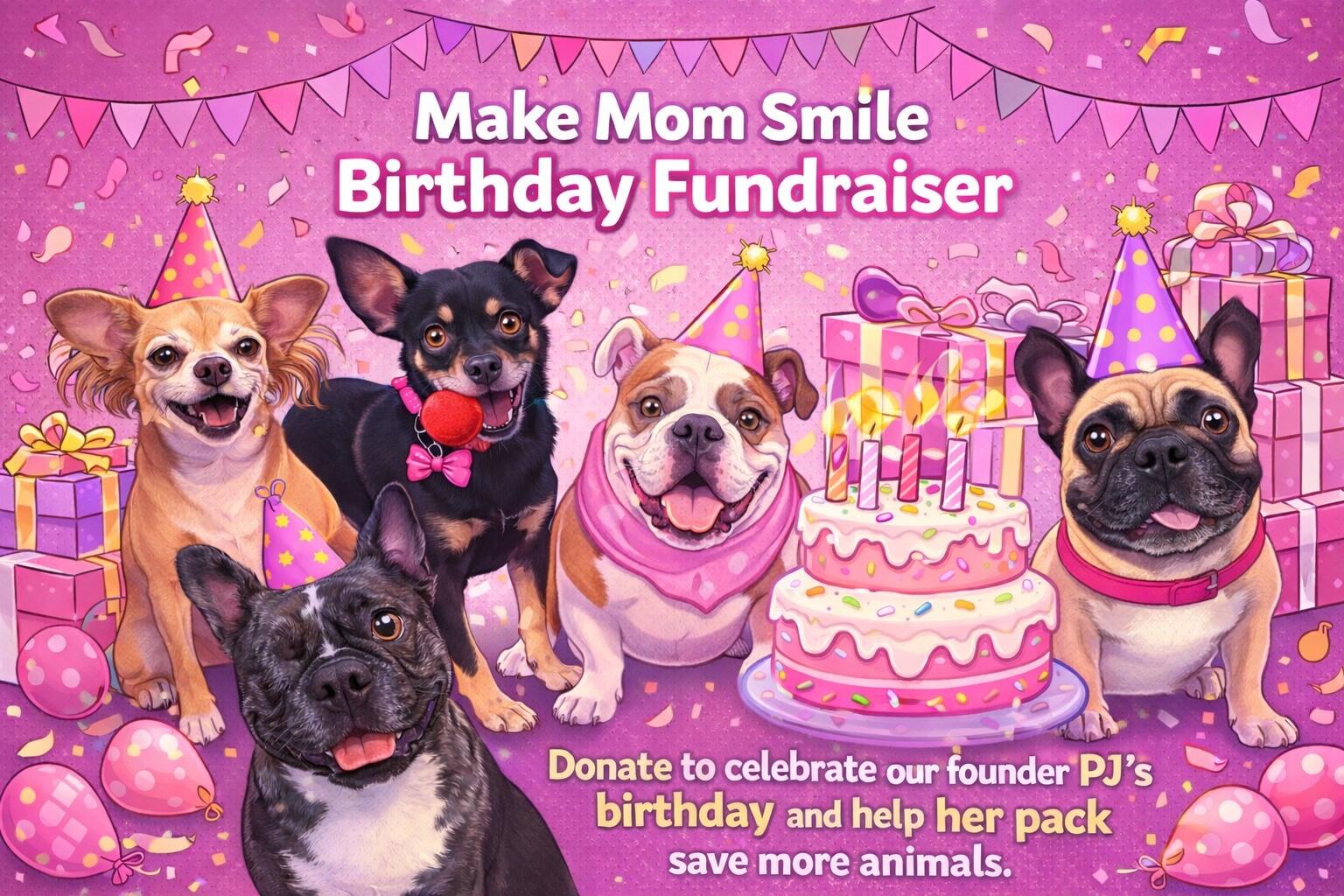 Campaign cover image for PJ’s Pack “Make Mom Smile” Birthday Fund 🐾💛