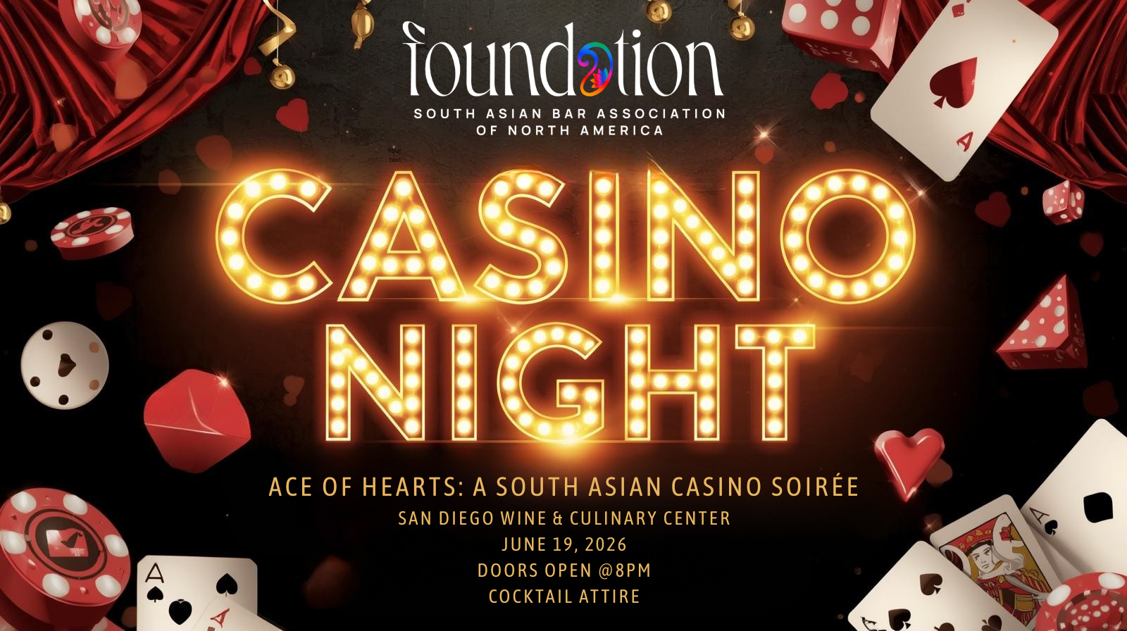 Campaign cover image for Ace of Hearts: A South Asian Casino Soiree - June 19, 2026, San Diego, California
