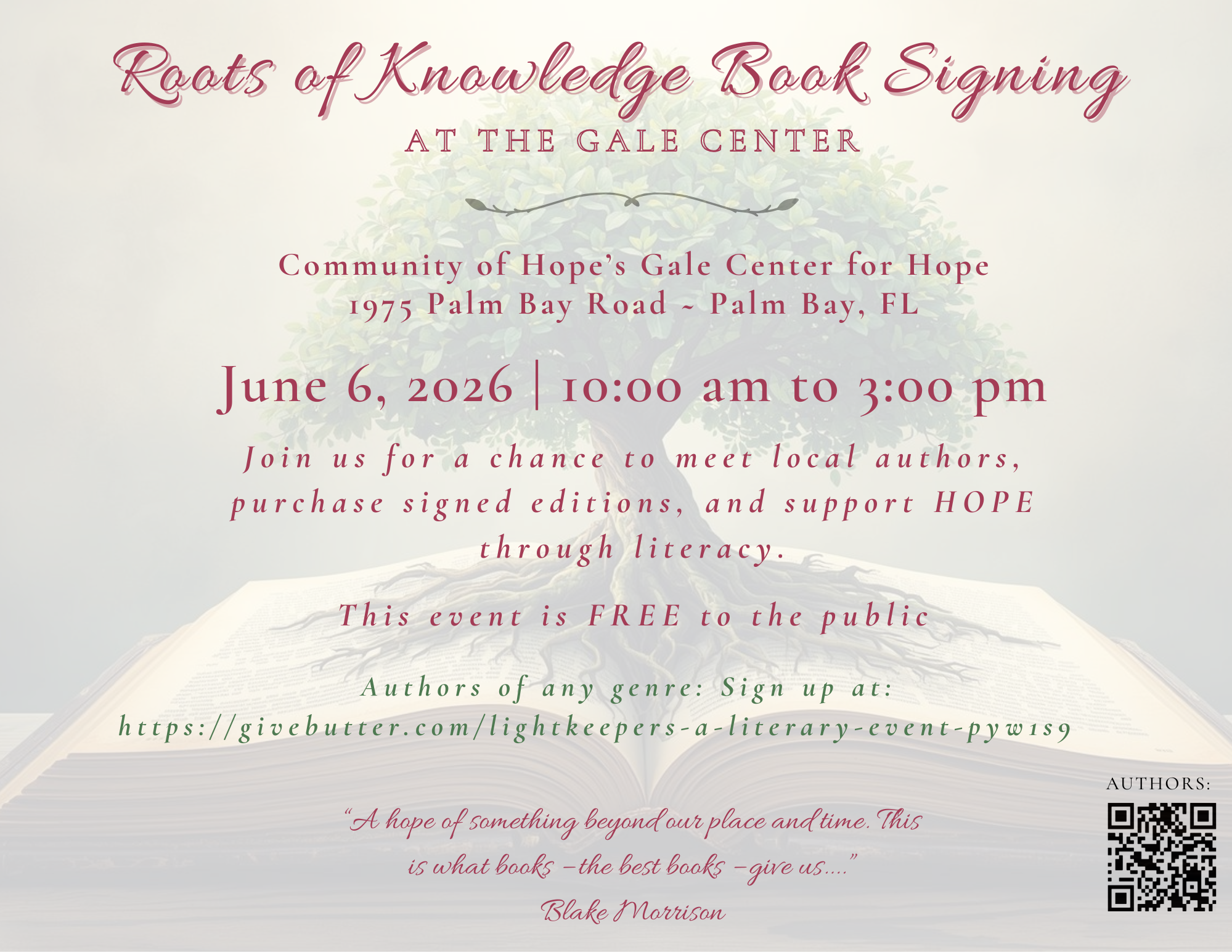 Campaign cover image for Roots of Knowledge Book Signing
