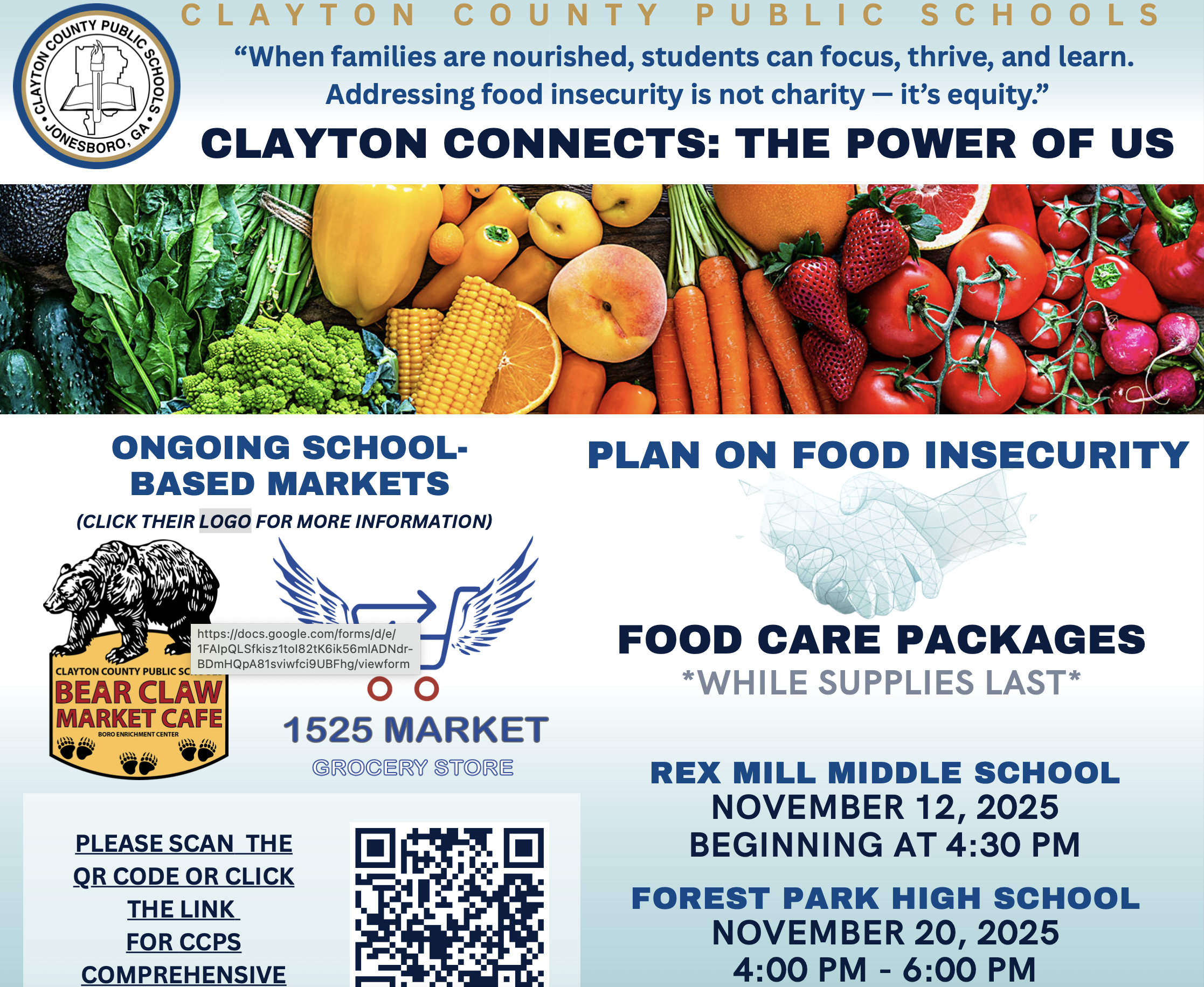 Campaign cover image for CCPS Food Drive (Clayton Connects: The Power of Us)