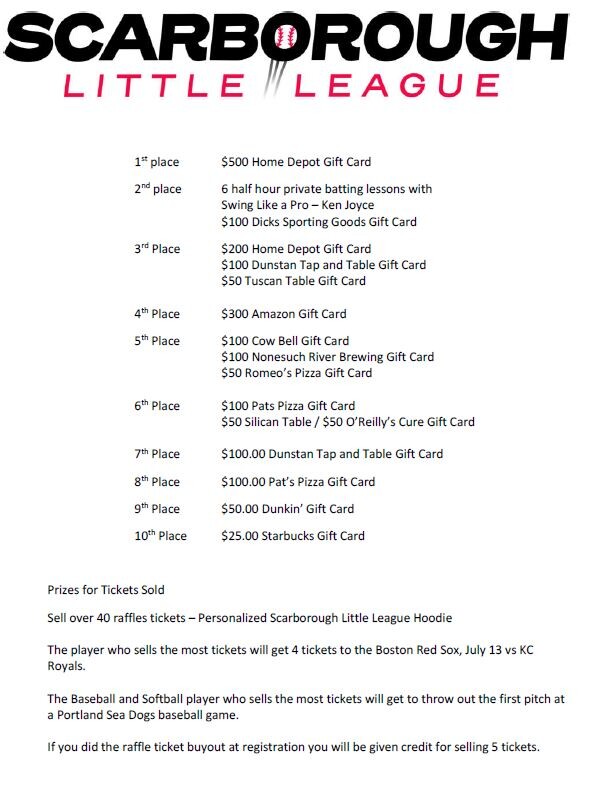 Campaign cover image for 2024 Scarborough Little League Raffle