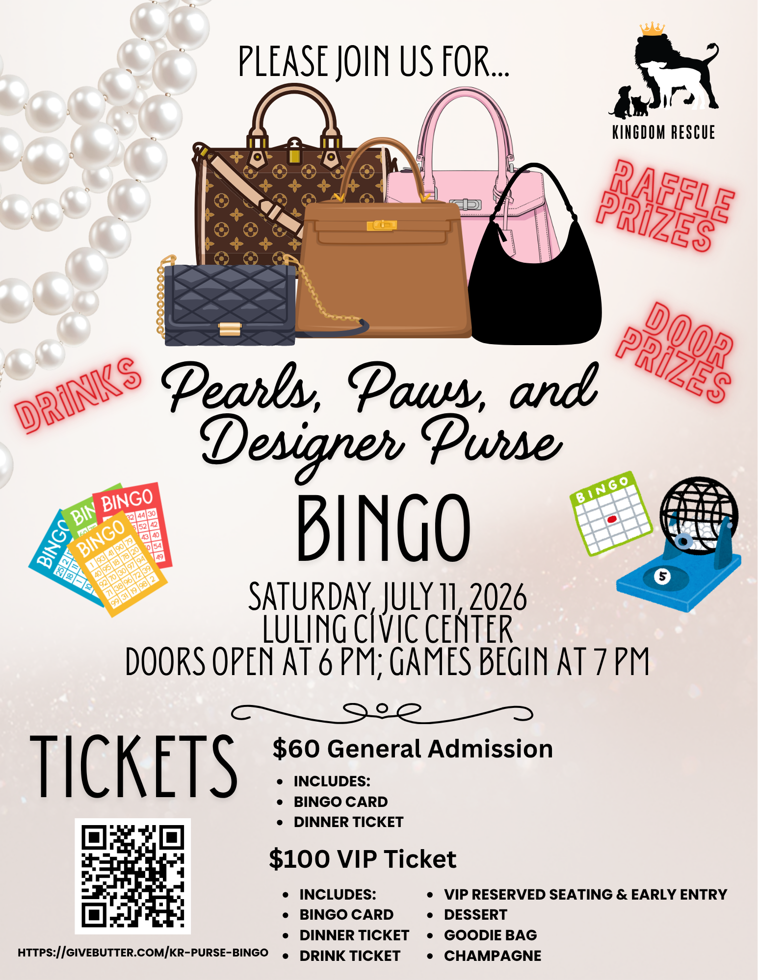 Campaign cover image for Paws, Pearls, and Designer Purse Bingo