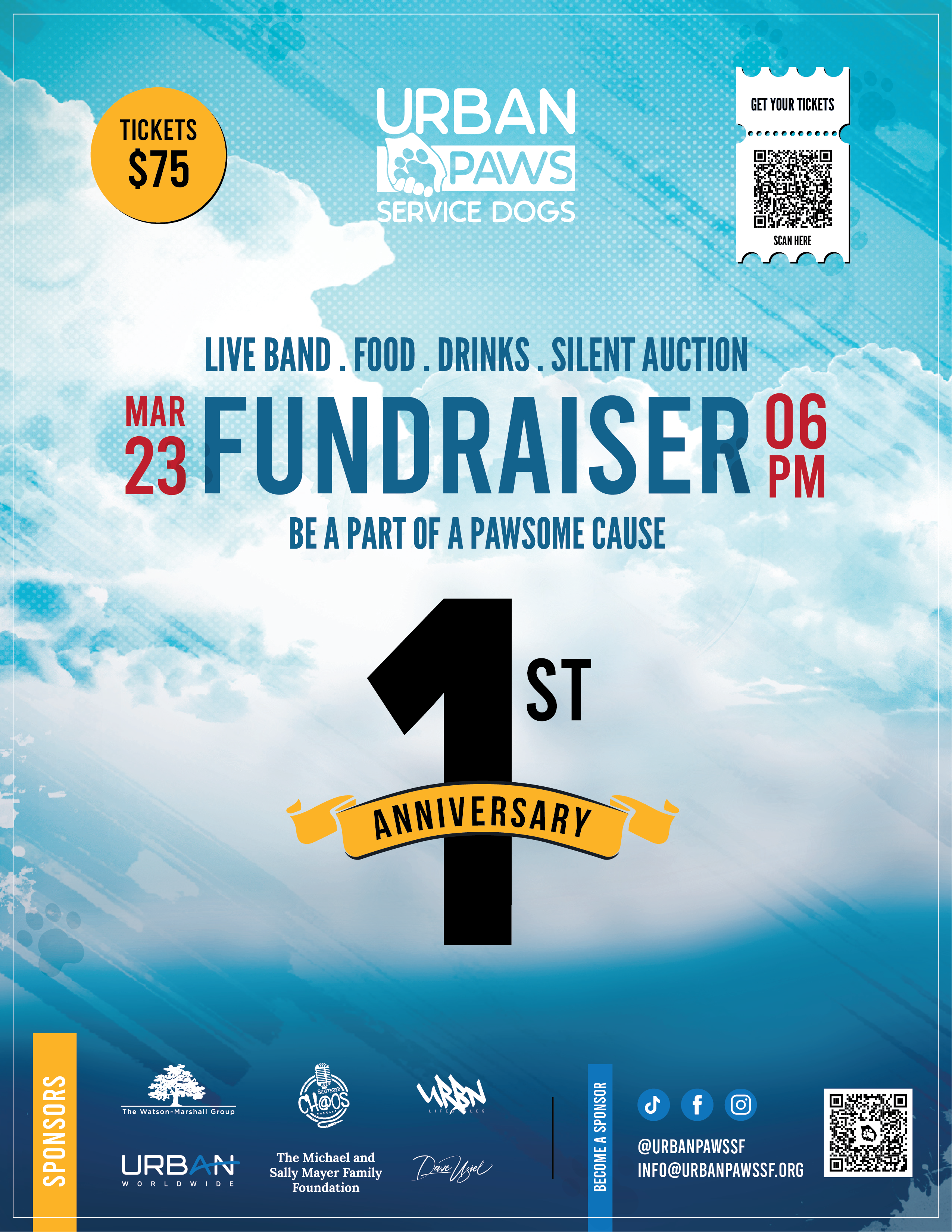 Campaign cover image for URBAN PAWS 1 YEAR ANNIVERSARY GALA AND FUNDRAISER