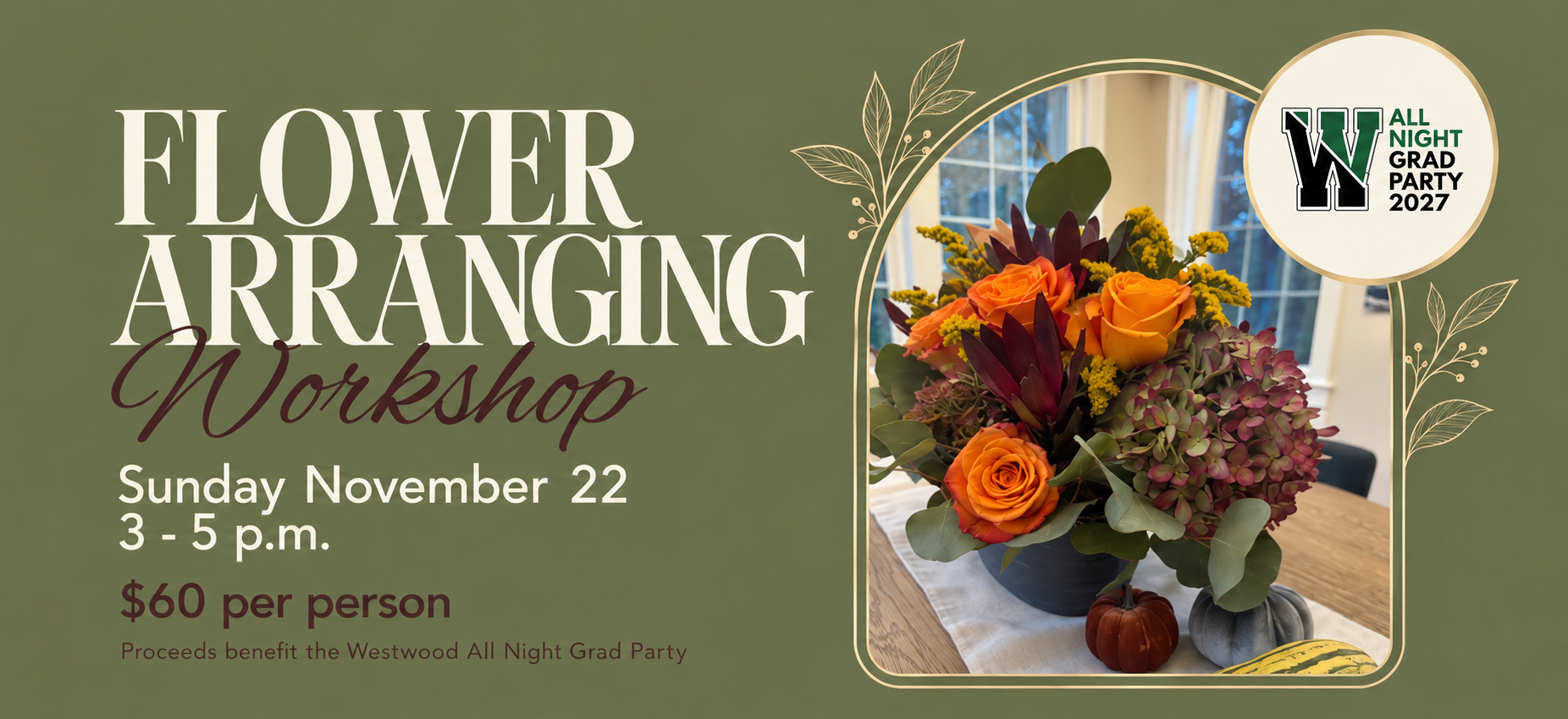 Campaign cover image for Flower Arranging Workshop to Support the WHS Class of 2027