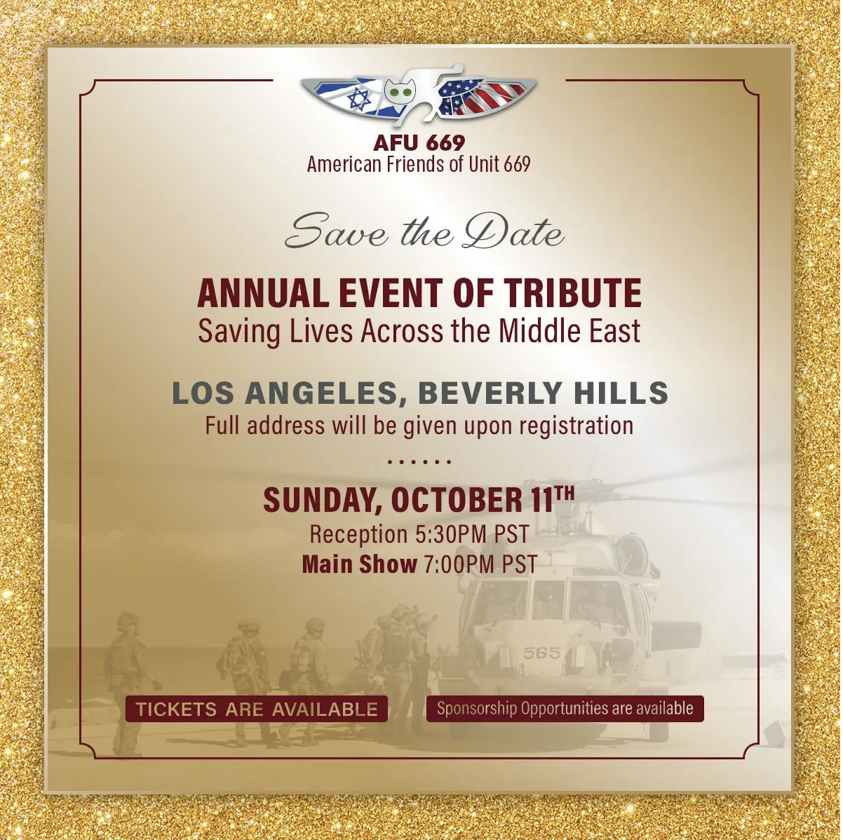 Campaign cover image for LA Auction: American Friends of Unit 669 - For Those Who Save Lives