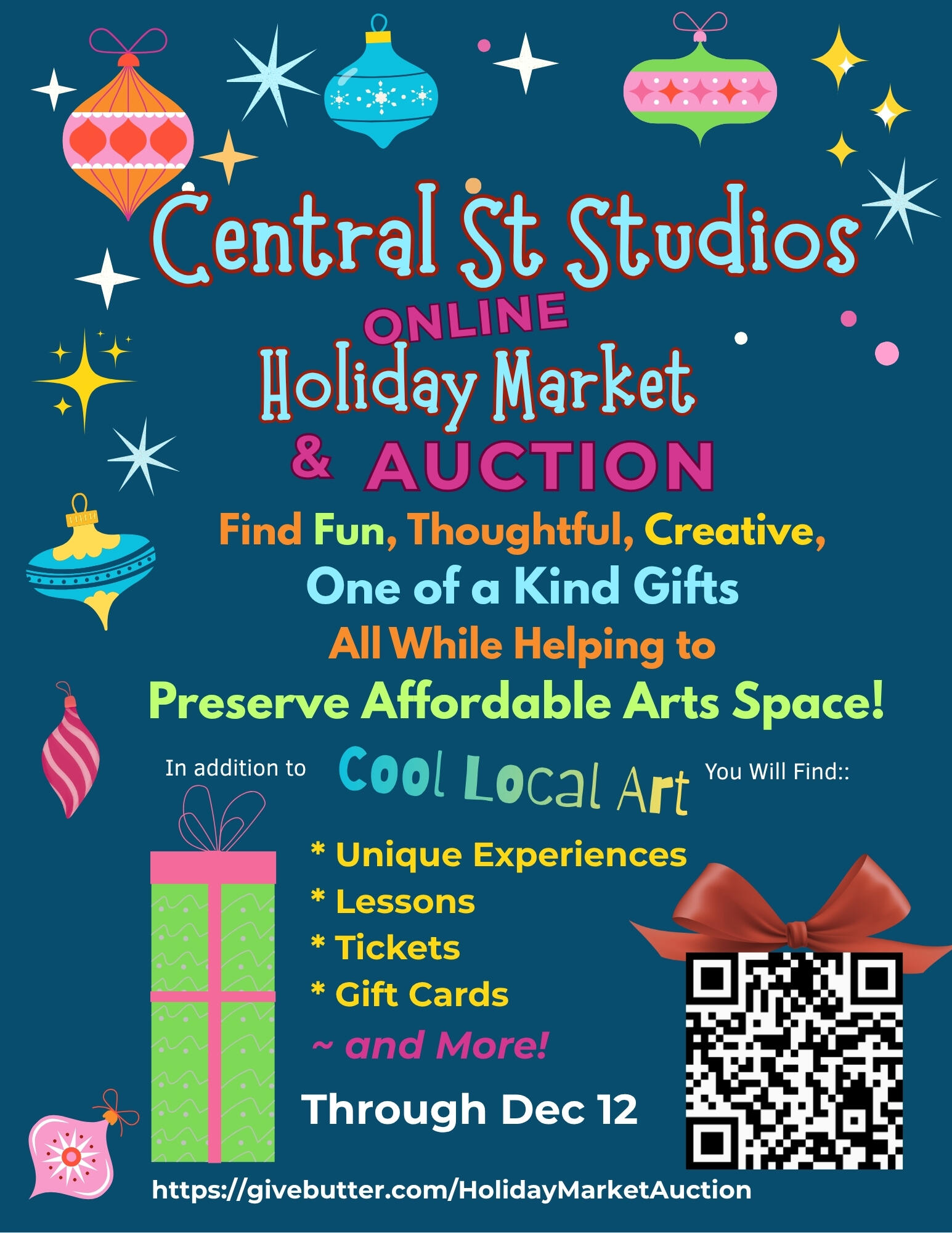 Campaign cover image for Central St Studios Online Holiday Market & Auction ^