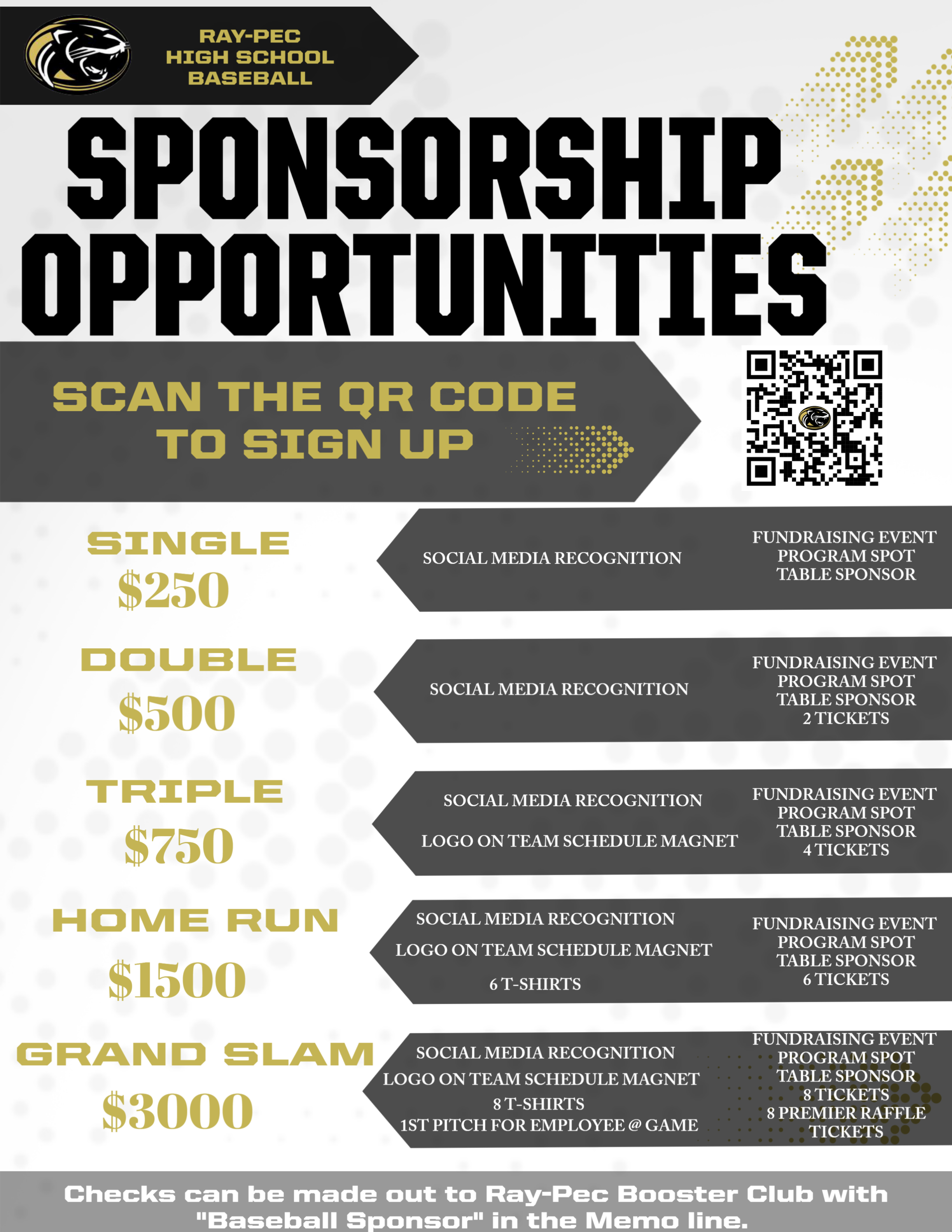 Campaign cover image for Sponsorships 2026 - Ray-Pec Baseball