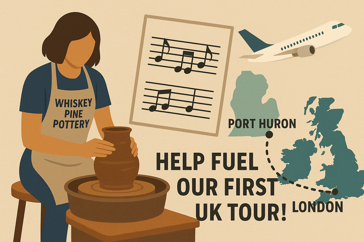 Campaign cover image for Clay and Chords: Fueling The Gasoline Gypsies UK Journey