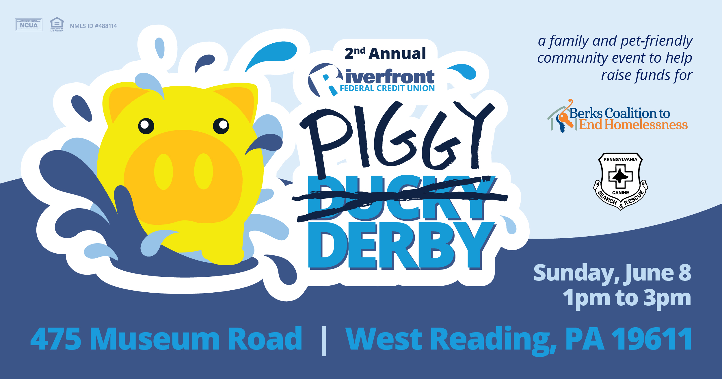 Campaign cover image for Riverfront Federal 2nd Annual Piggy Derby Fundraiser