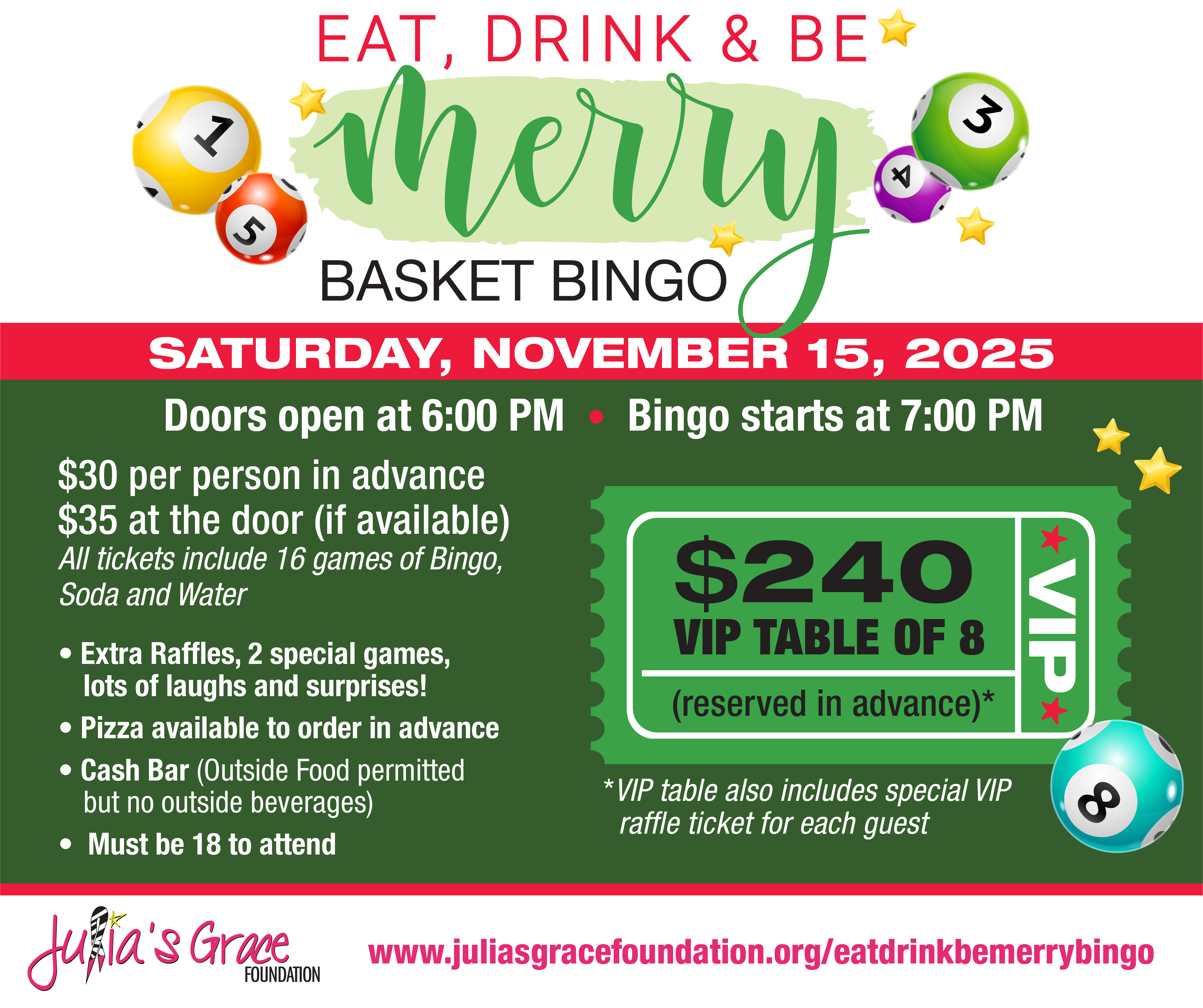 Campaign cover image for Eat Drink and Be Merry Basket Bingo 2025