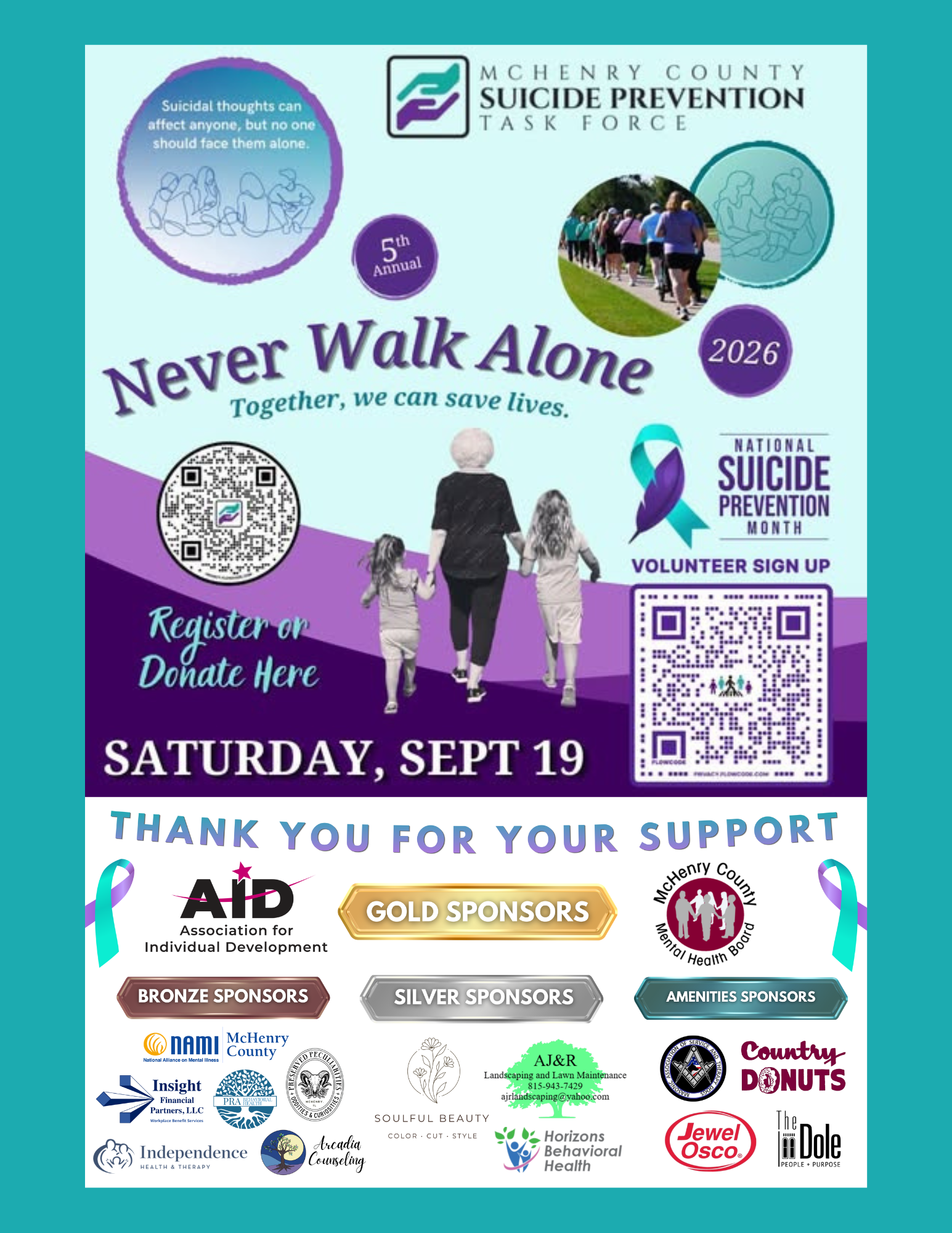 Campaign cover image for 5th Annual Never Walk Alone 2026