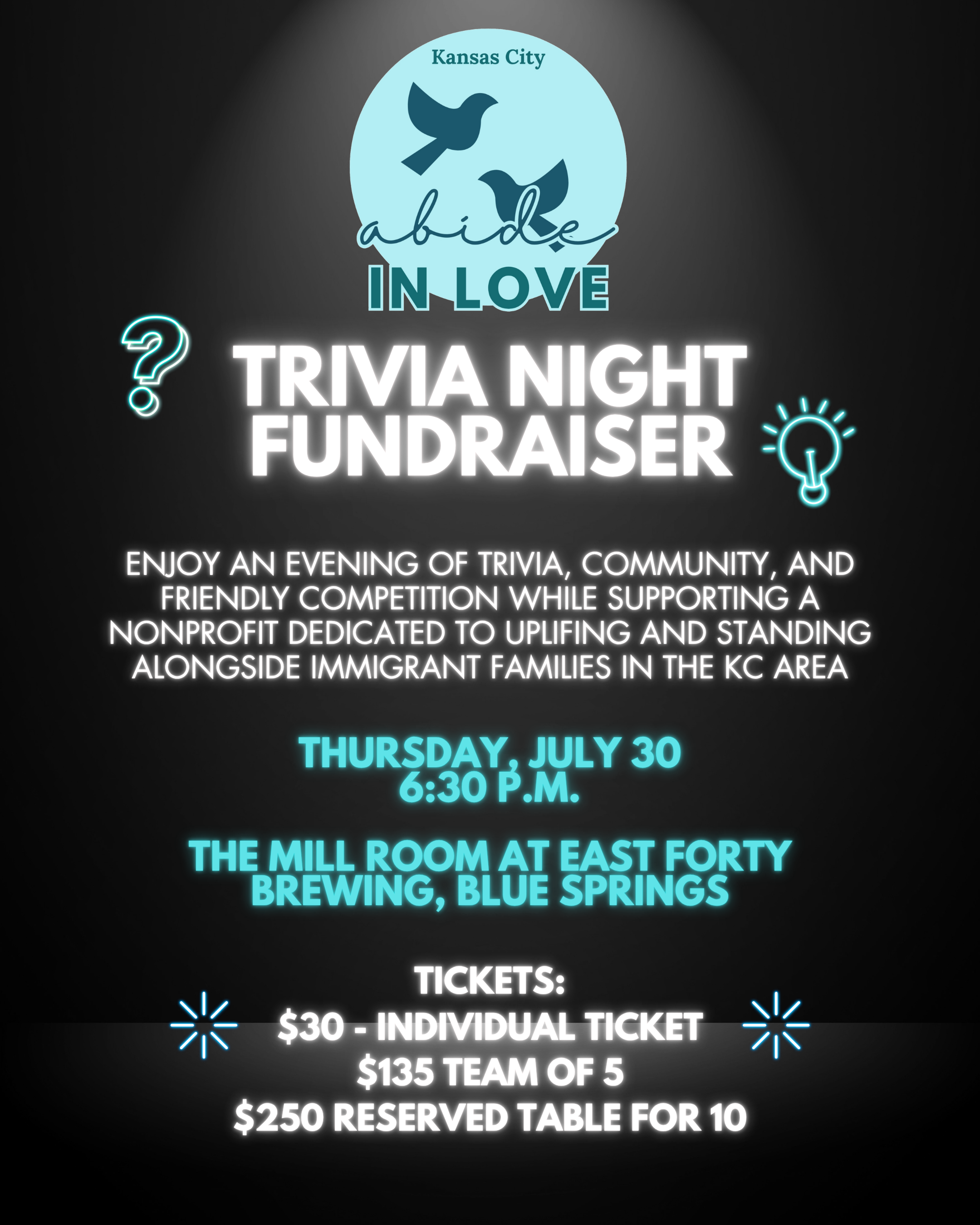 Campaign cover image for Abide in Love Trivia Night Fundraiser