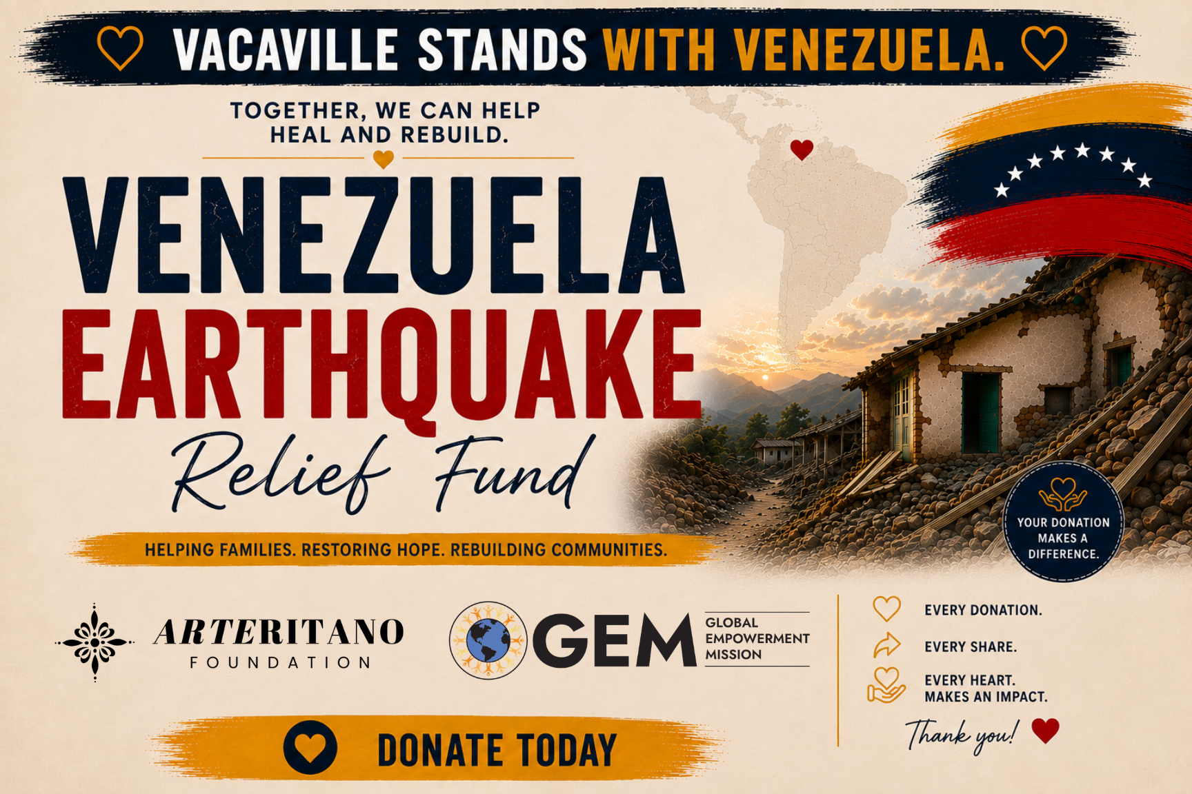 Campaign cover image for Venezuela Earthquake Relief Fund