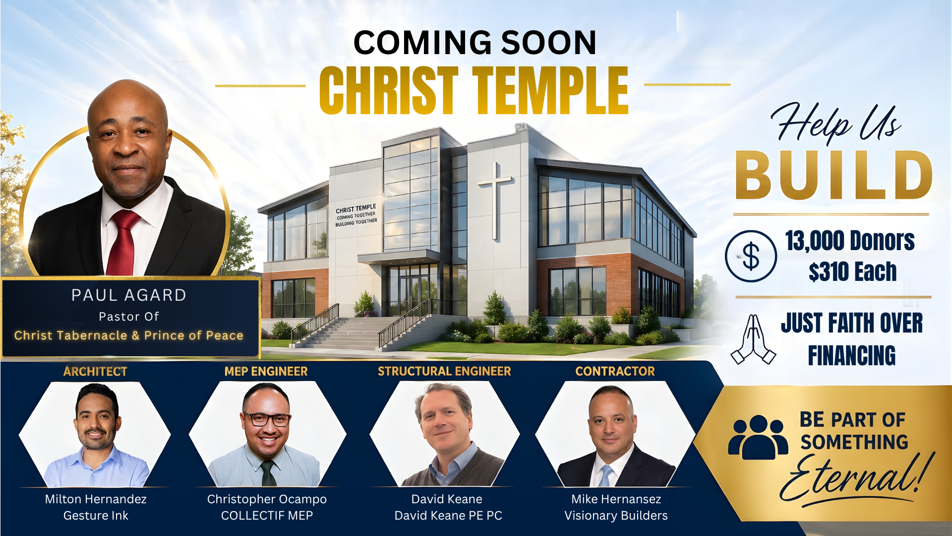 Campaign cover for Paul Agard: Pastor of Christ Tabernacle & Prince of Peace