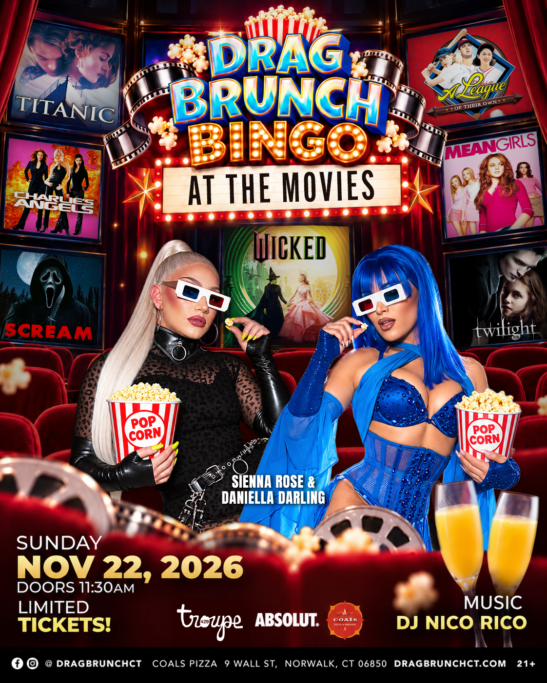Campaign cover image for Drag Brunch CT : MOVIE Drag Bingo Brunch! (11:30AM - SUN NOV 22, 2026)