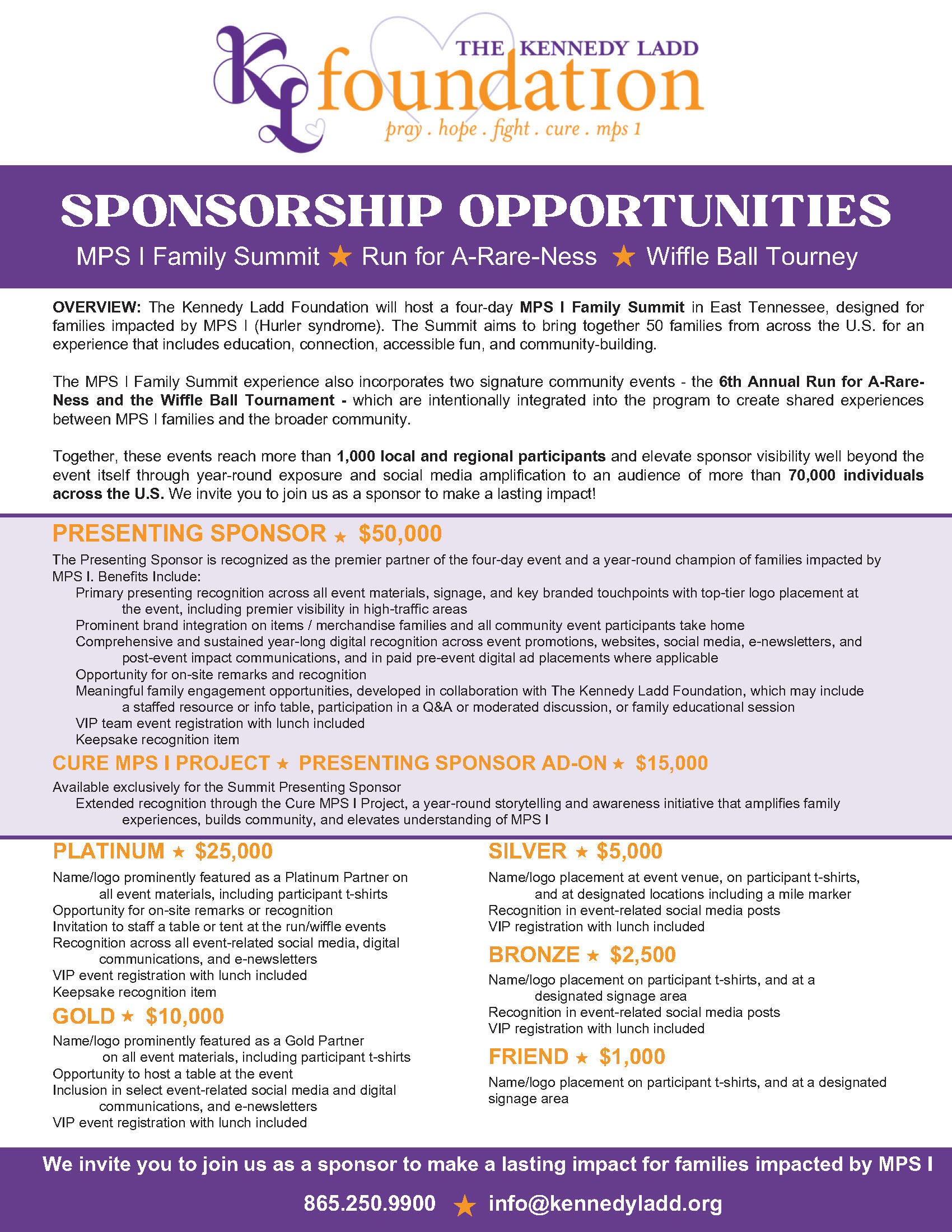 Campaign cover image for Kennedy Ladd Foundation Sponsorship Opportunities