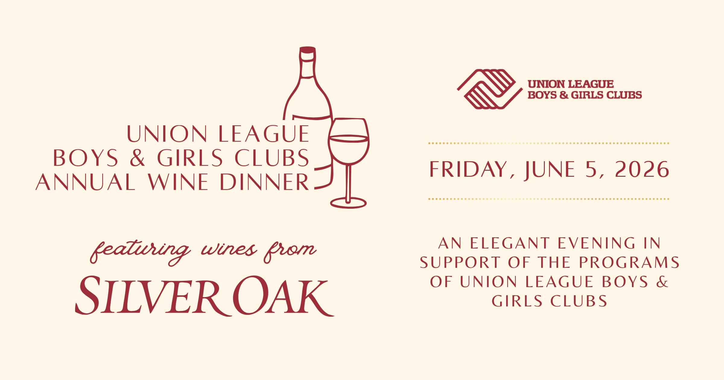 Campaign cover image for Union League Boys & Girls Clubs Wine Dinner