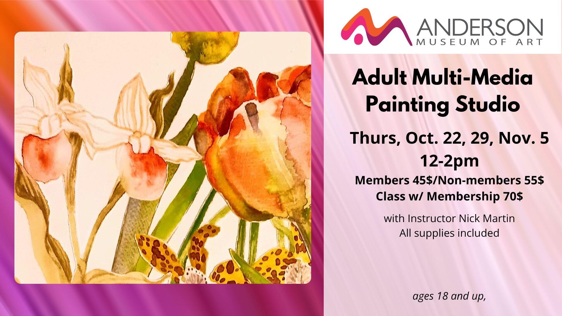 Campaign cover image for Adult Multi-Media Painting Studio