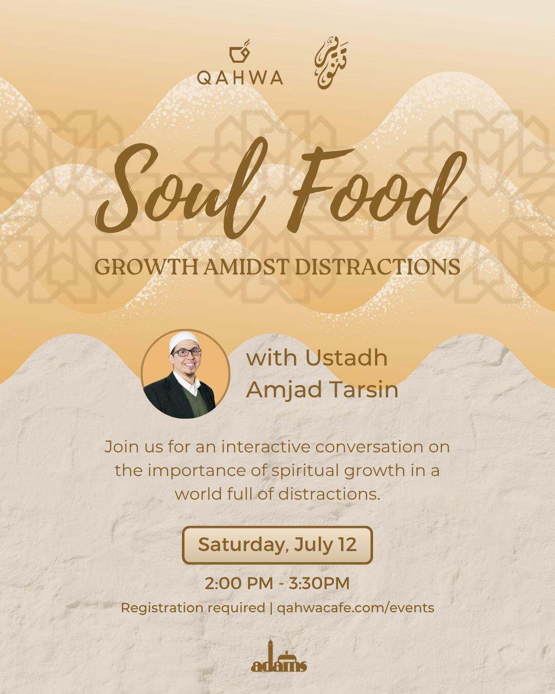 Campaign cover image for SoulFood with Ustadh Amjad Tarsin