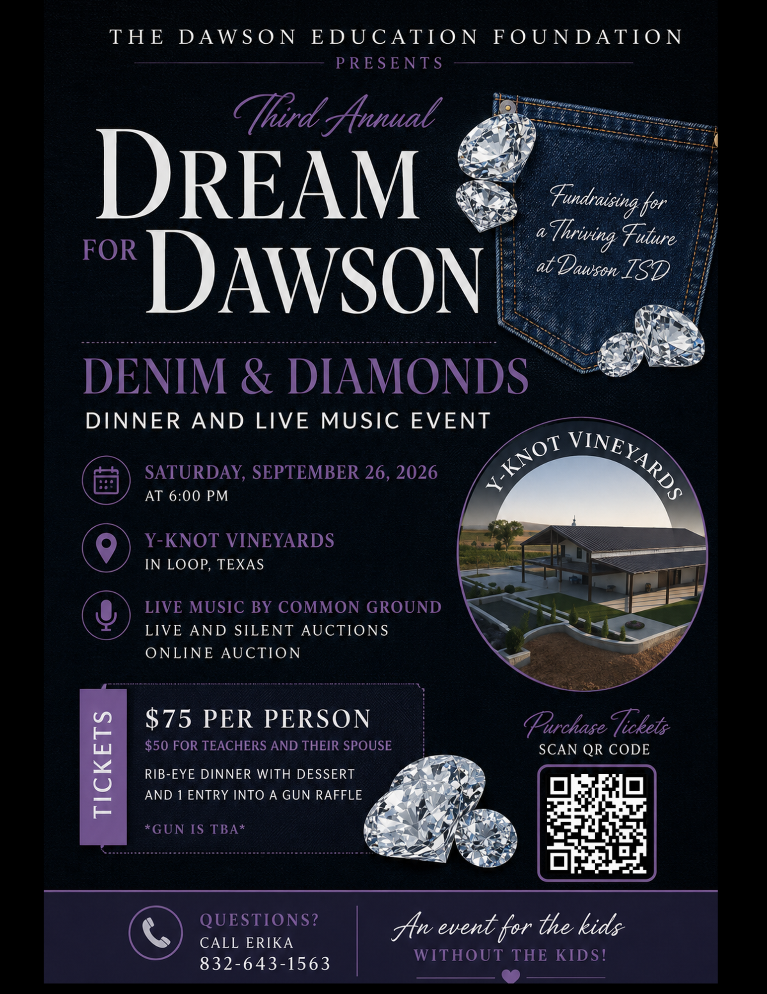 Campaign cover image for Dream for Dawson 2026 "Denim and Diamonds"