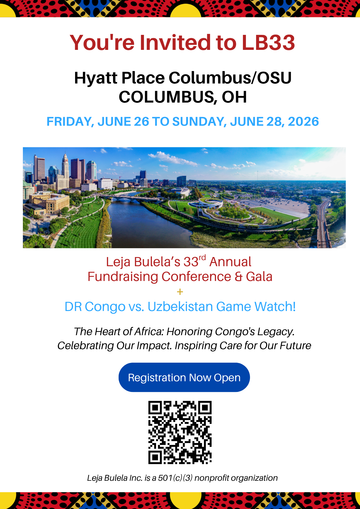 Campaign cover image for Leja Bulela's 33rd Annual Conference & Gala