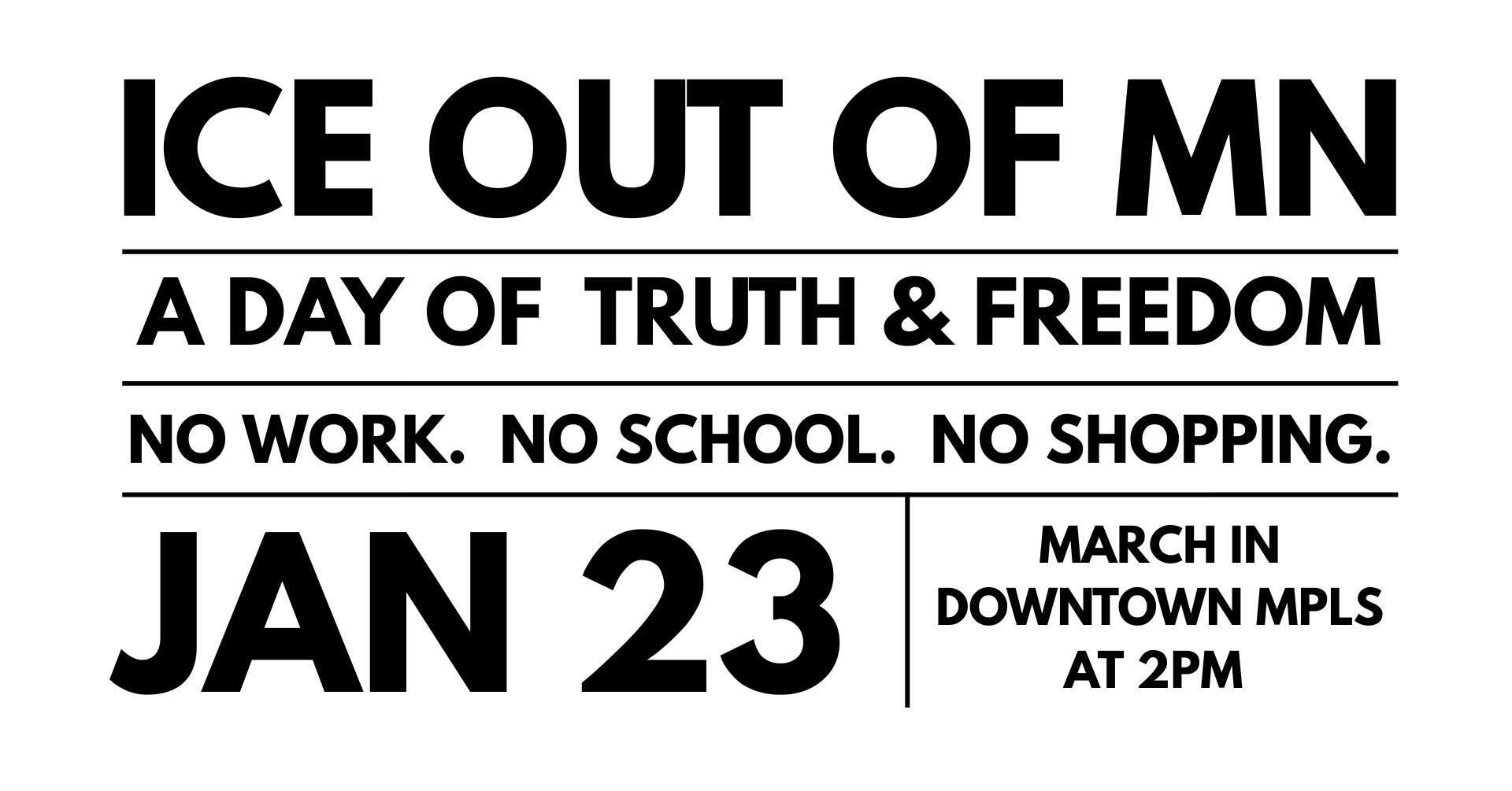 Campaign cover image for Support the 1/23 ICE OUT OF MN march & rally in downtown Minneapolis!