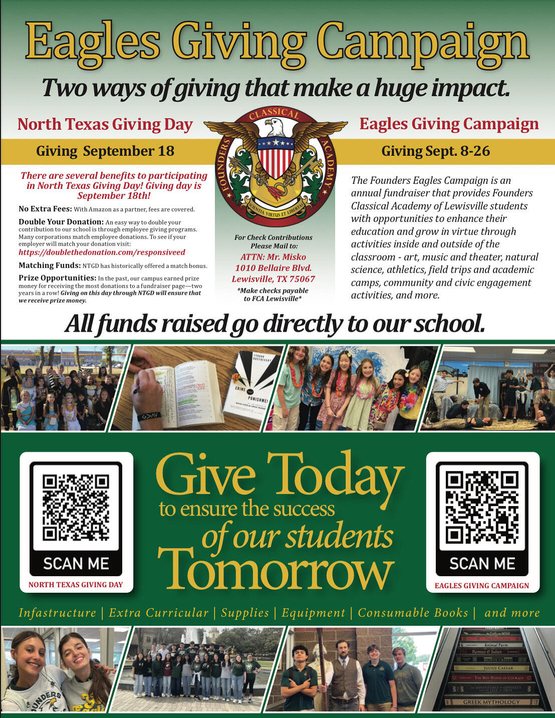 Campaign cover image for 2025-26 Founders Lewisville Eagles Giving Campaign