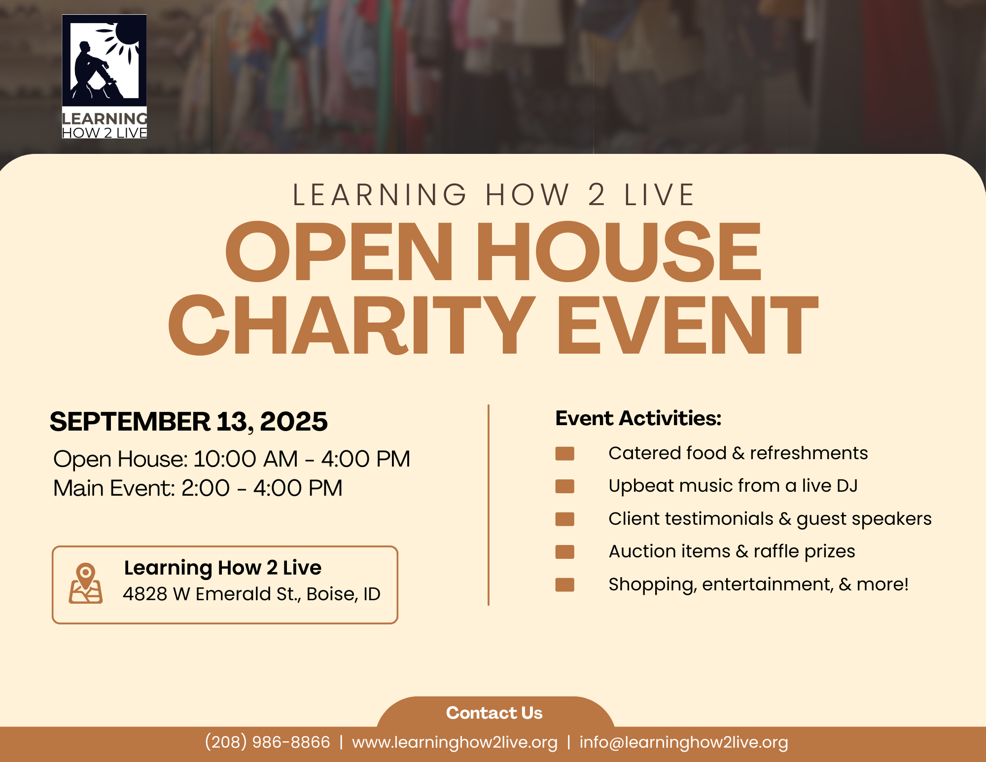 Campaign cover image for Learning How 2 Live Open House Charity Event