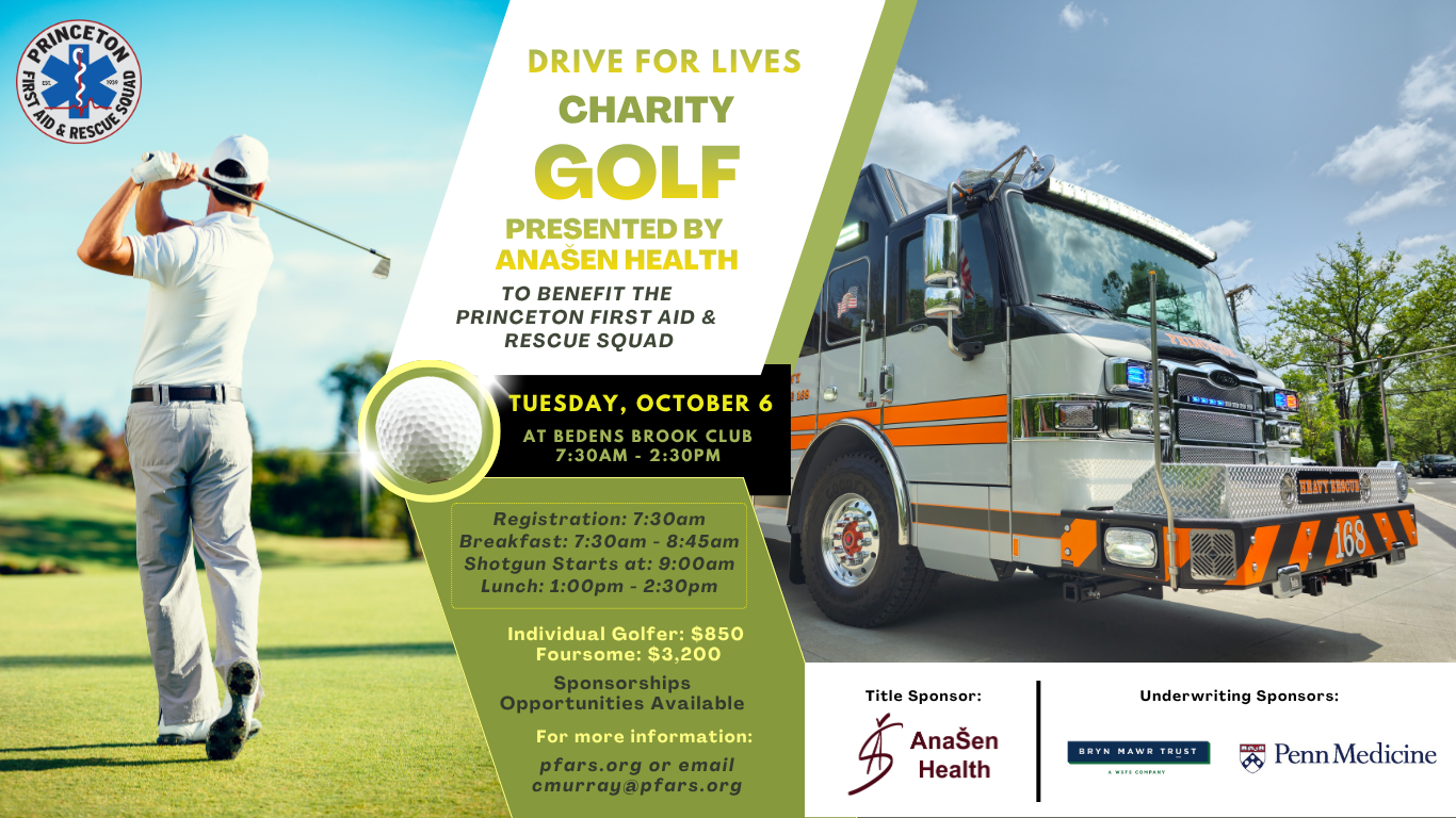 Campaign cover image for 2026 Drive For Lives Charity Golf Classic presented by AnaŠen Health to benefit the Princeton First Aid & Rescue Squad