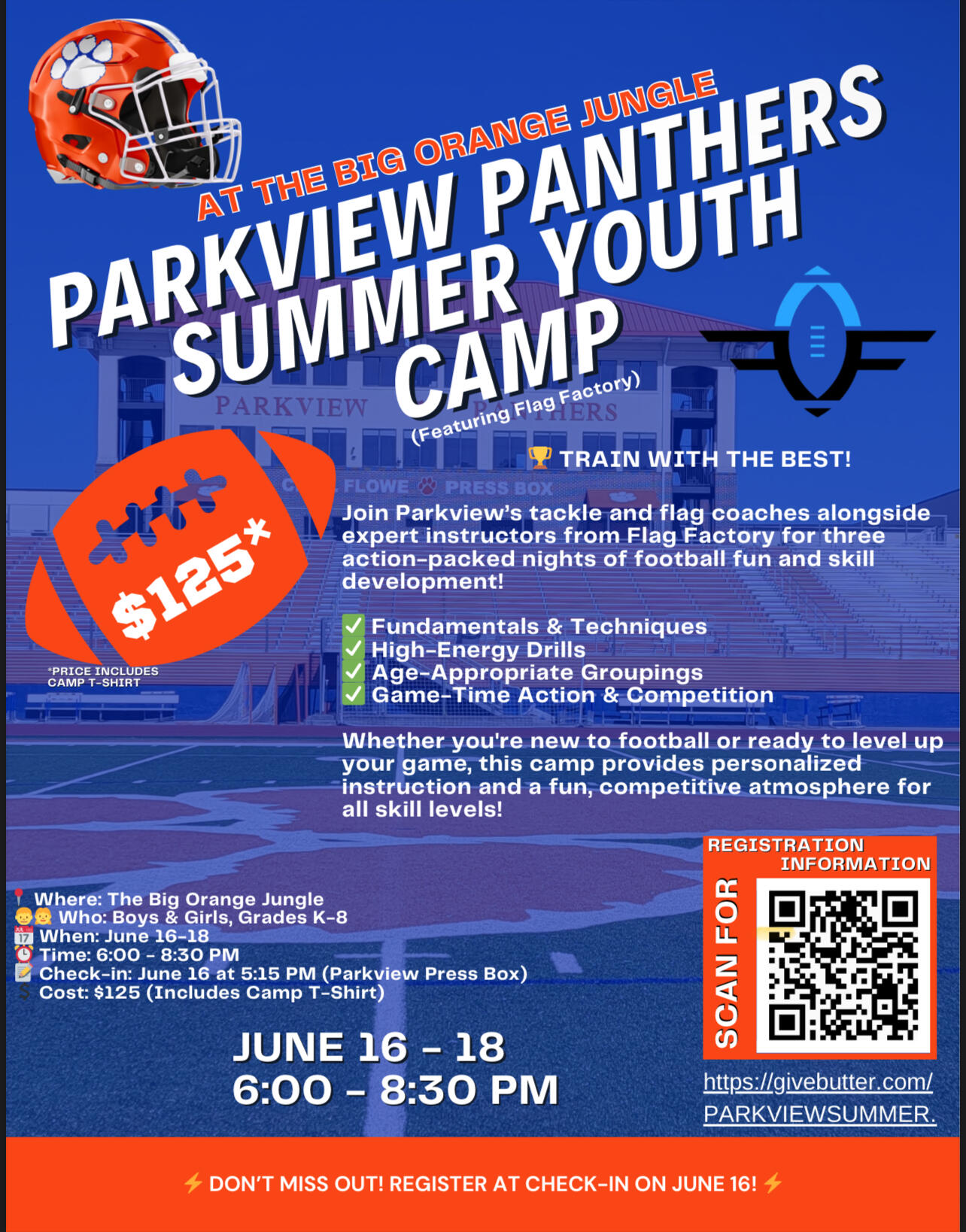 Campaign cover image for Parkview Panthers Summer Youth Camp