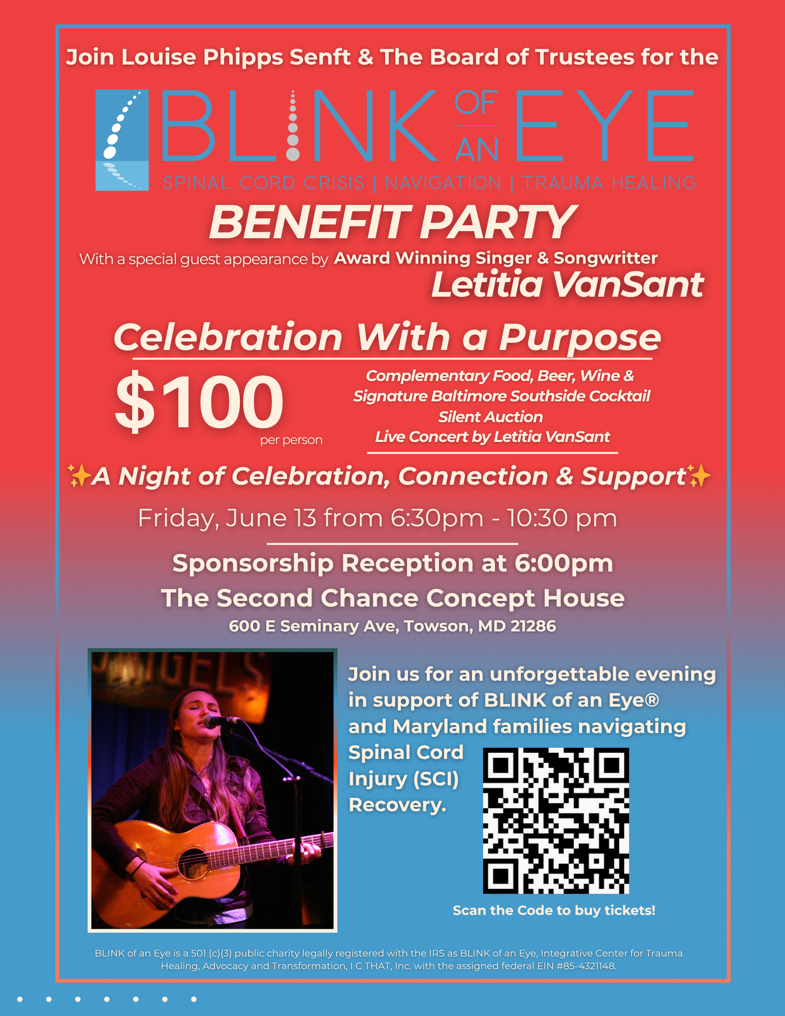 Campaign cover image for An Evening with BLINK of an Eye® -- Celebration with a Purpose