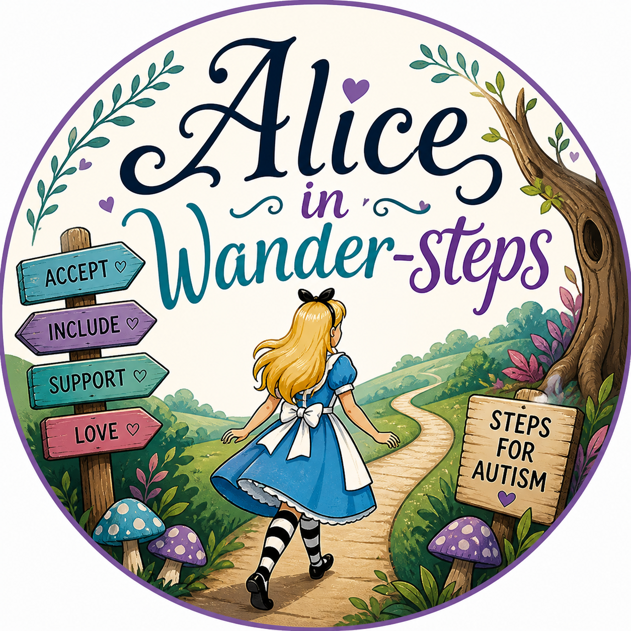 Alice in Wander-steps logo